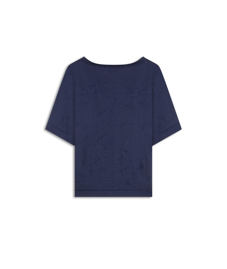 Blusa Hera Devore Viaggio Marinho
