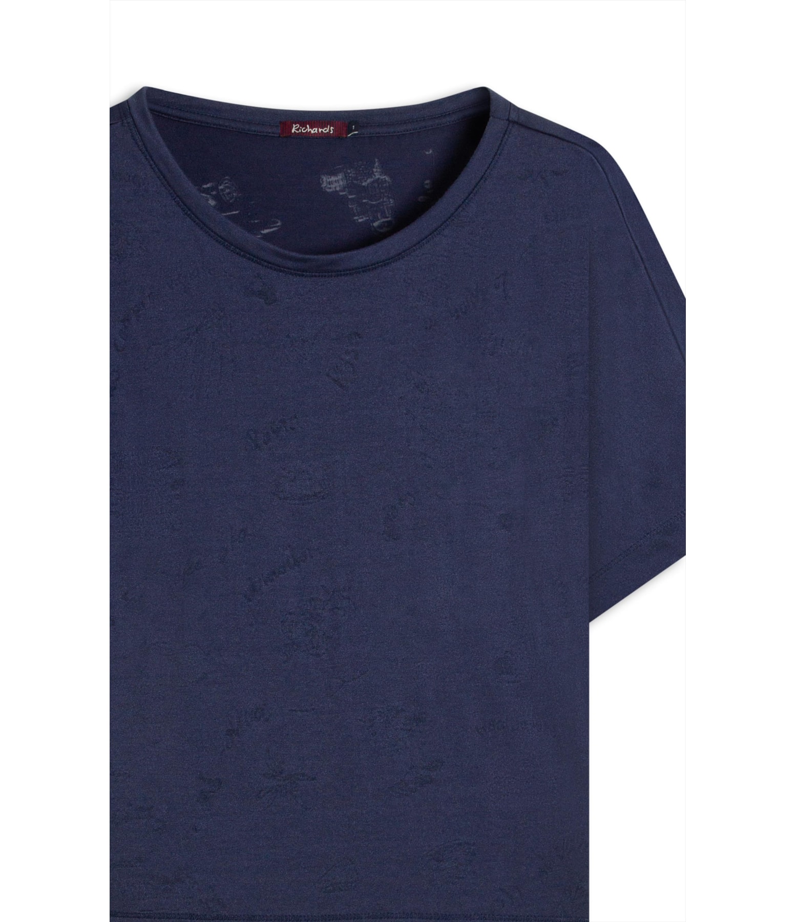 Blusa Hera Devore Viaggio Marinho