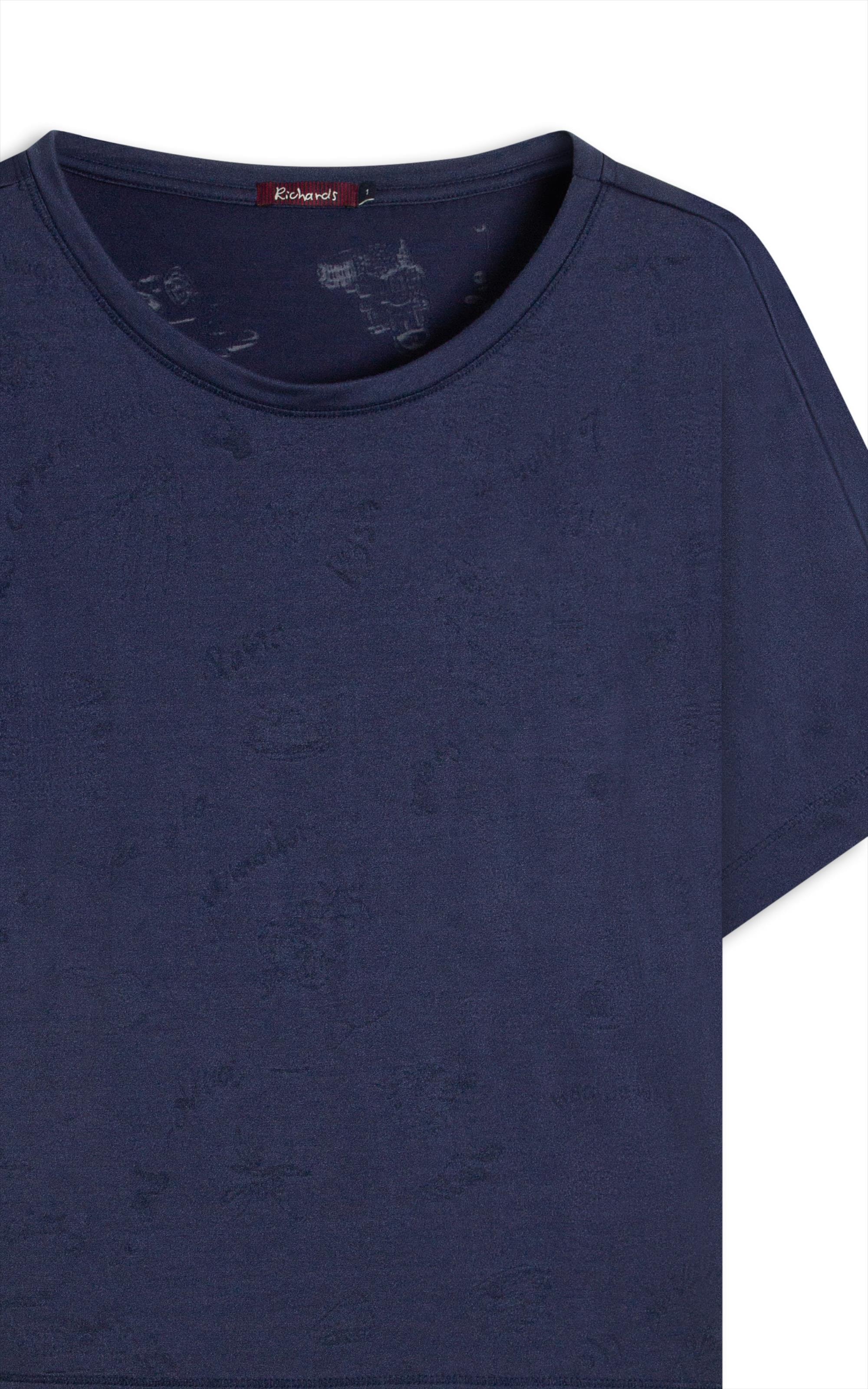 Blusa Hera Devore Viaggio Marinho