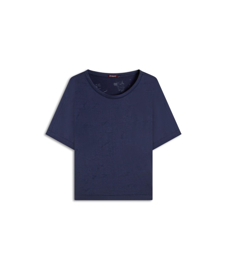 Blusa Hera Devore Viaggio Marinho