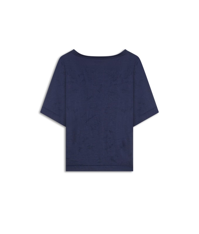 Blusa Hera Devore Viaggio Marinho