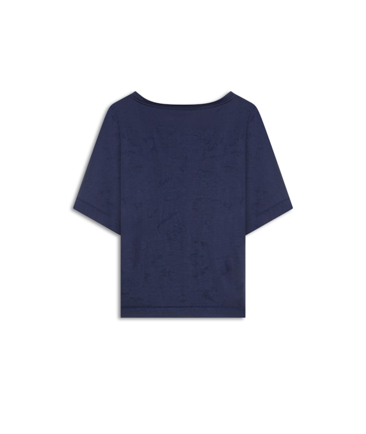 Blusa Hera Devore Viaggio Marinho