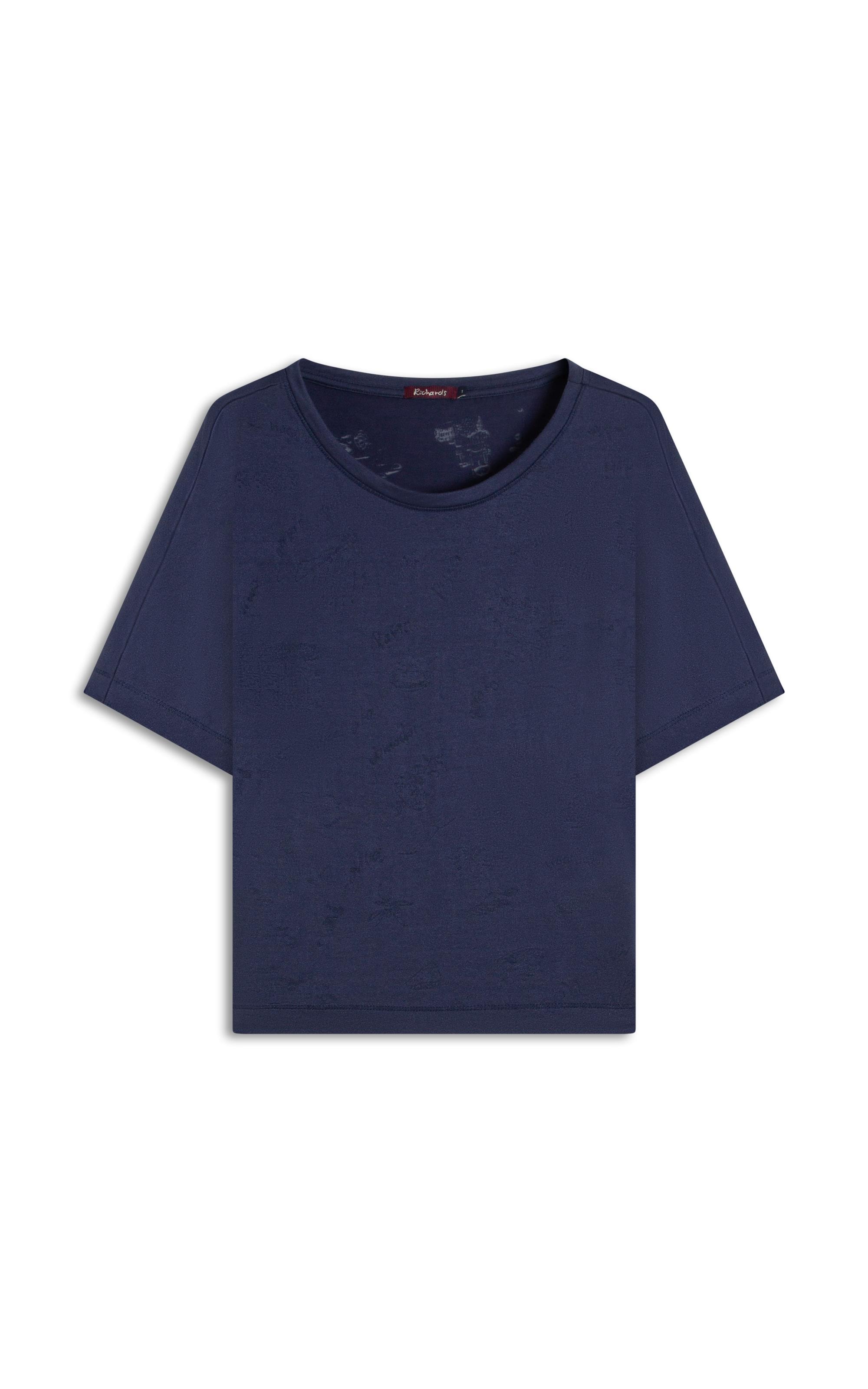 Blusa Hera Devore Viaggio Marinho