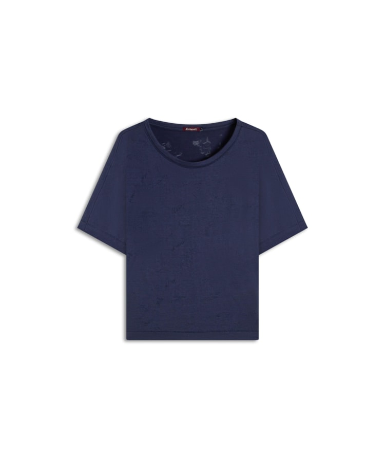 Blusa Hera Devore Viaggio Marinho