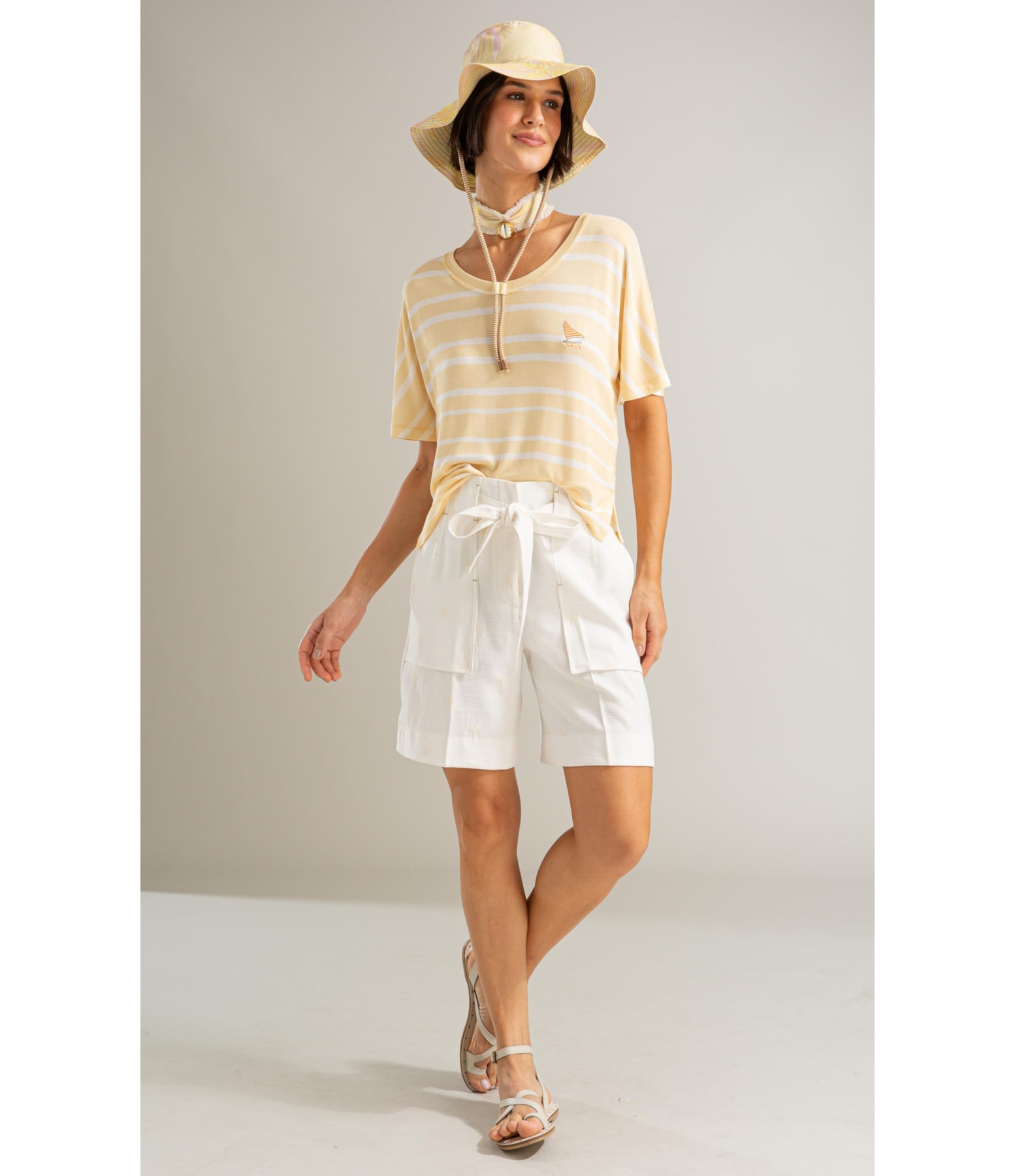 Blusa Hera Estampa Bluejay Amarelo