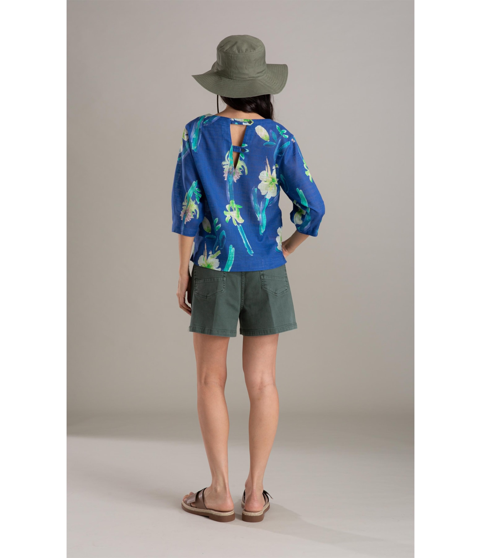 Blusa Isla Florish Algodao Azul Bic