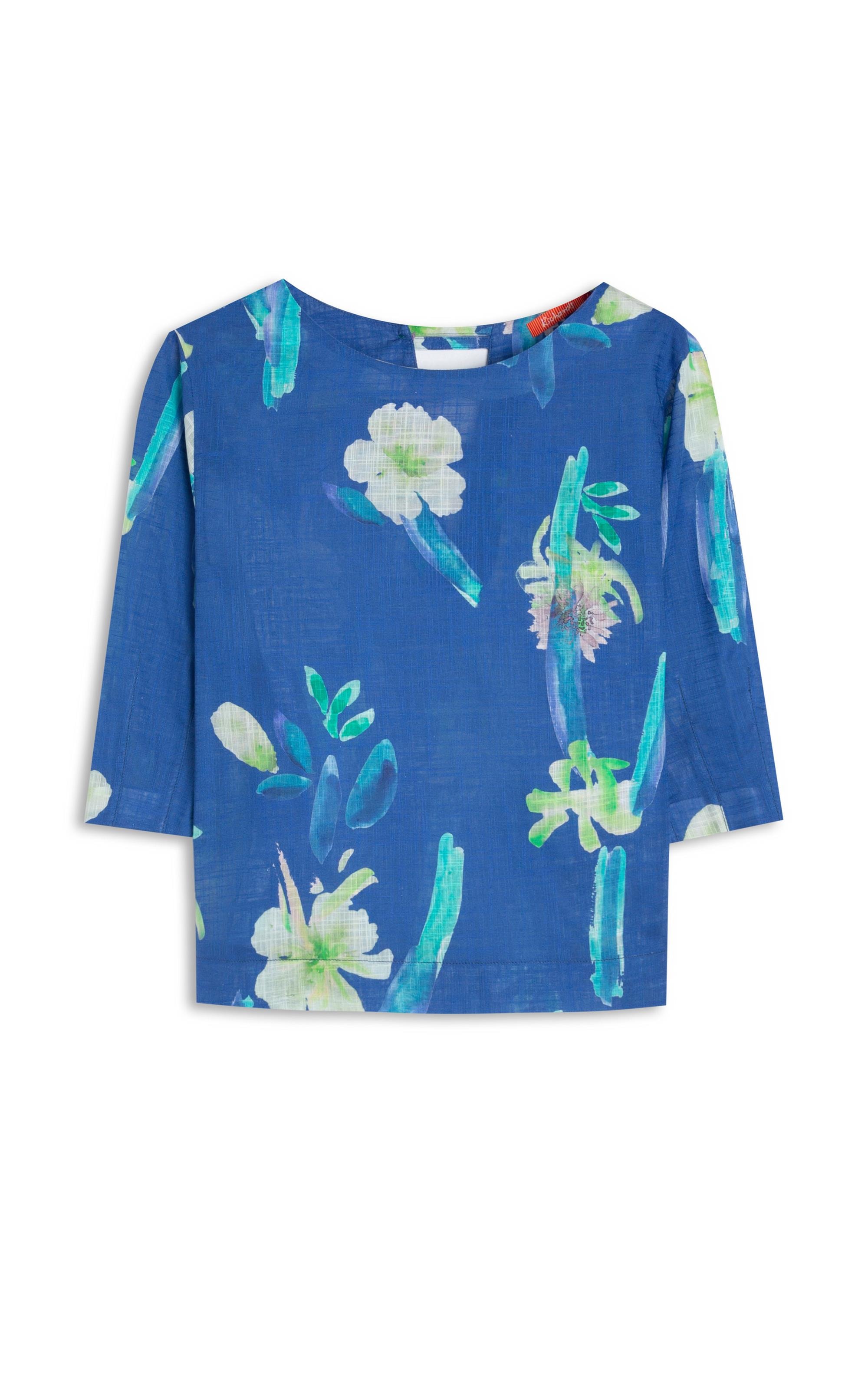 Blusa Isla Florish Algodao Azul Bic