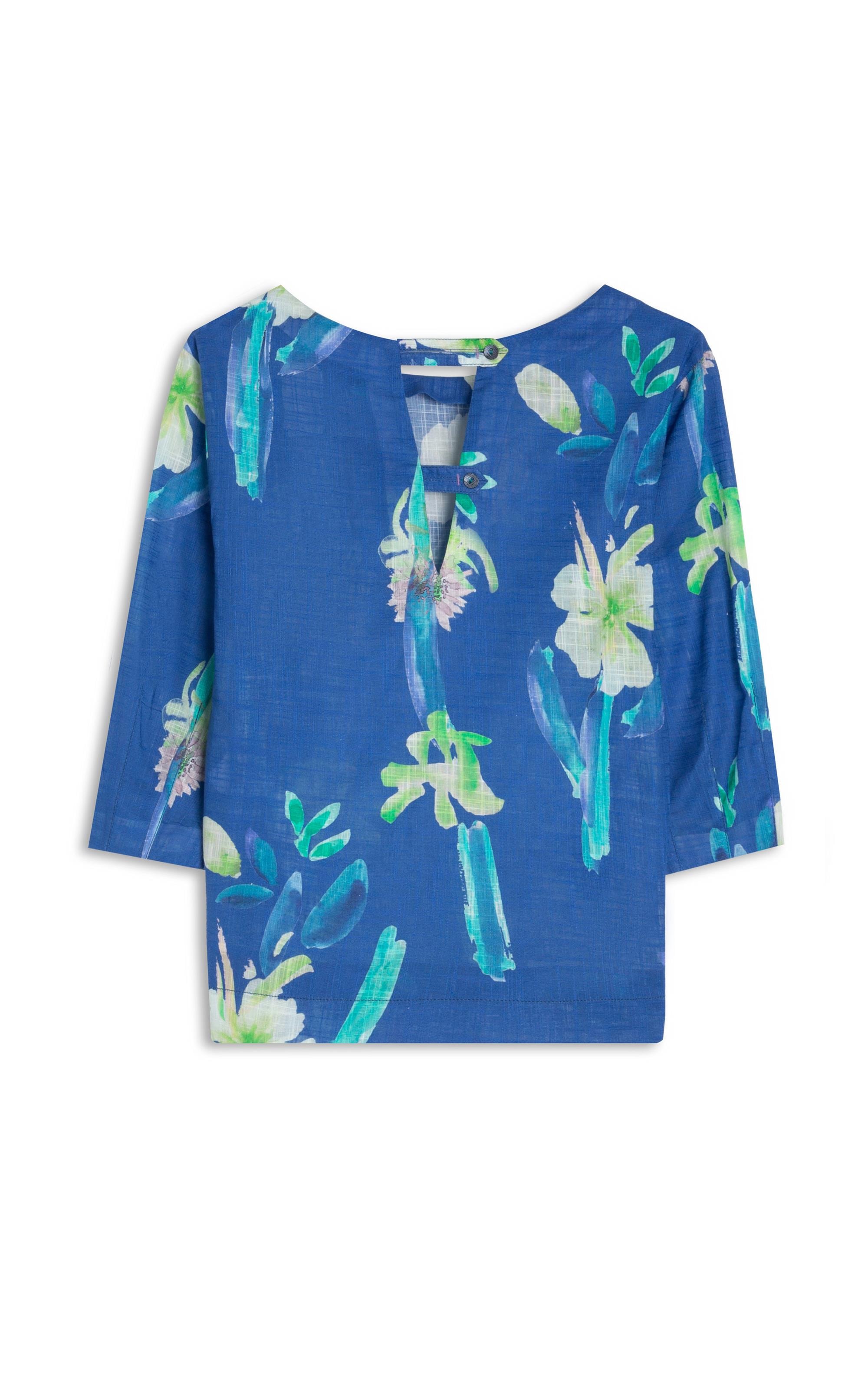 Blusa Isla Florish Algodao Azul Bic