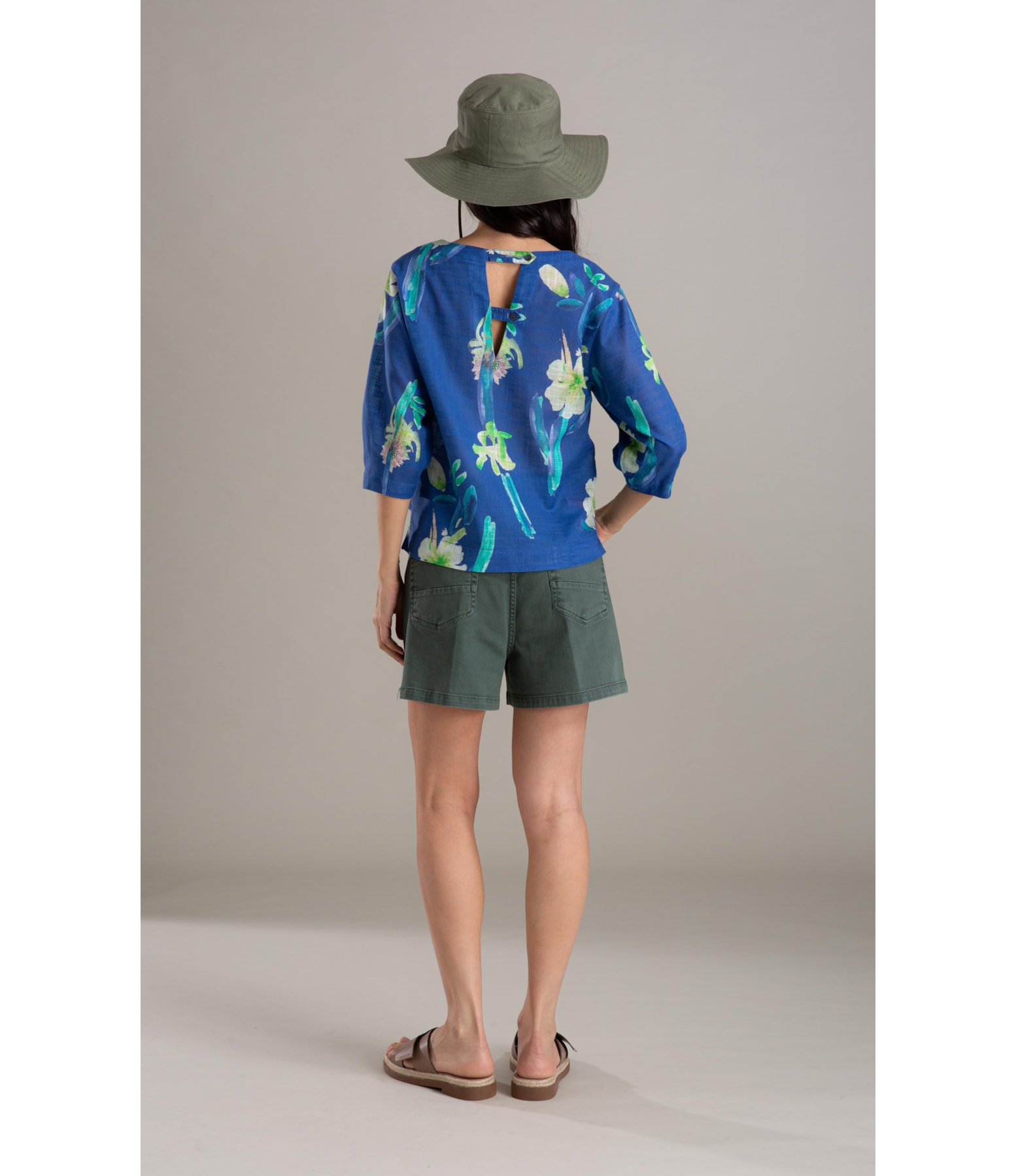 Blusa Isla Florish Algodao Azul Bic