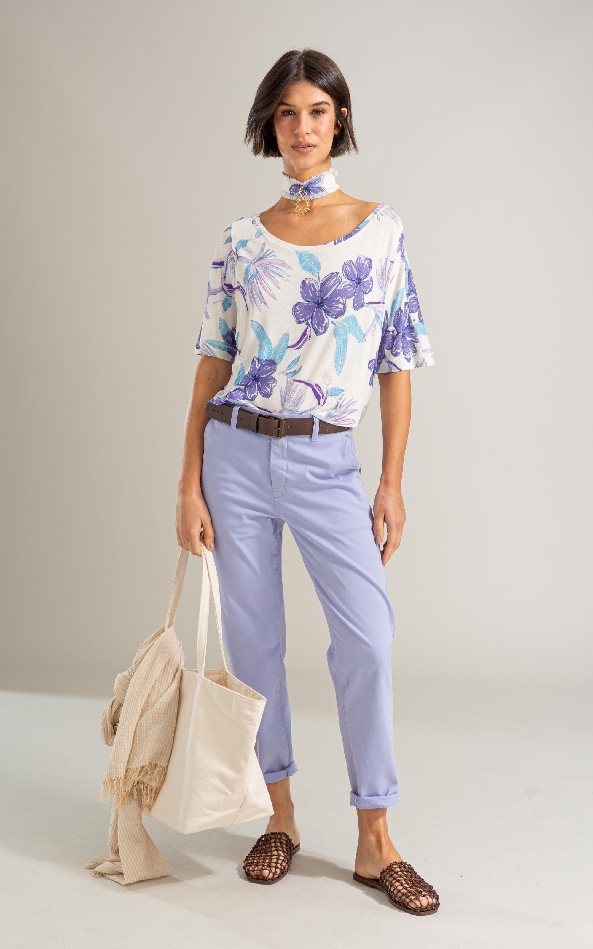 Blusa Julie Estampa Caete Lb Branco