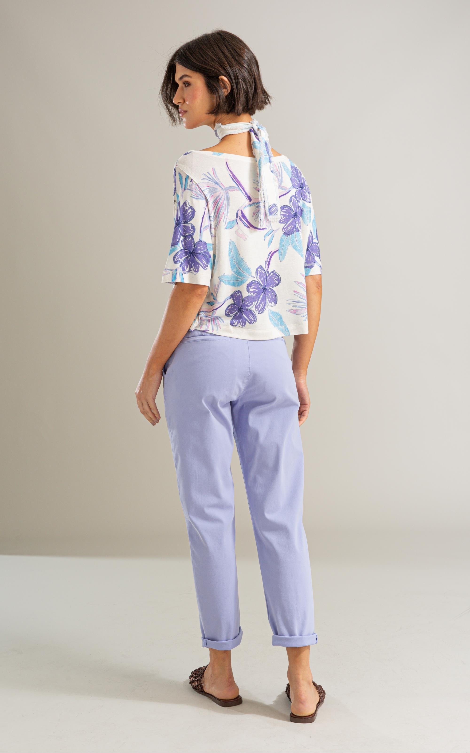 Blusa Julie Estampa Caete Lb Branco