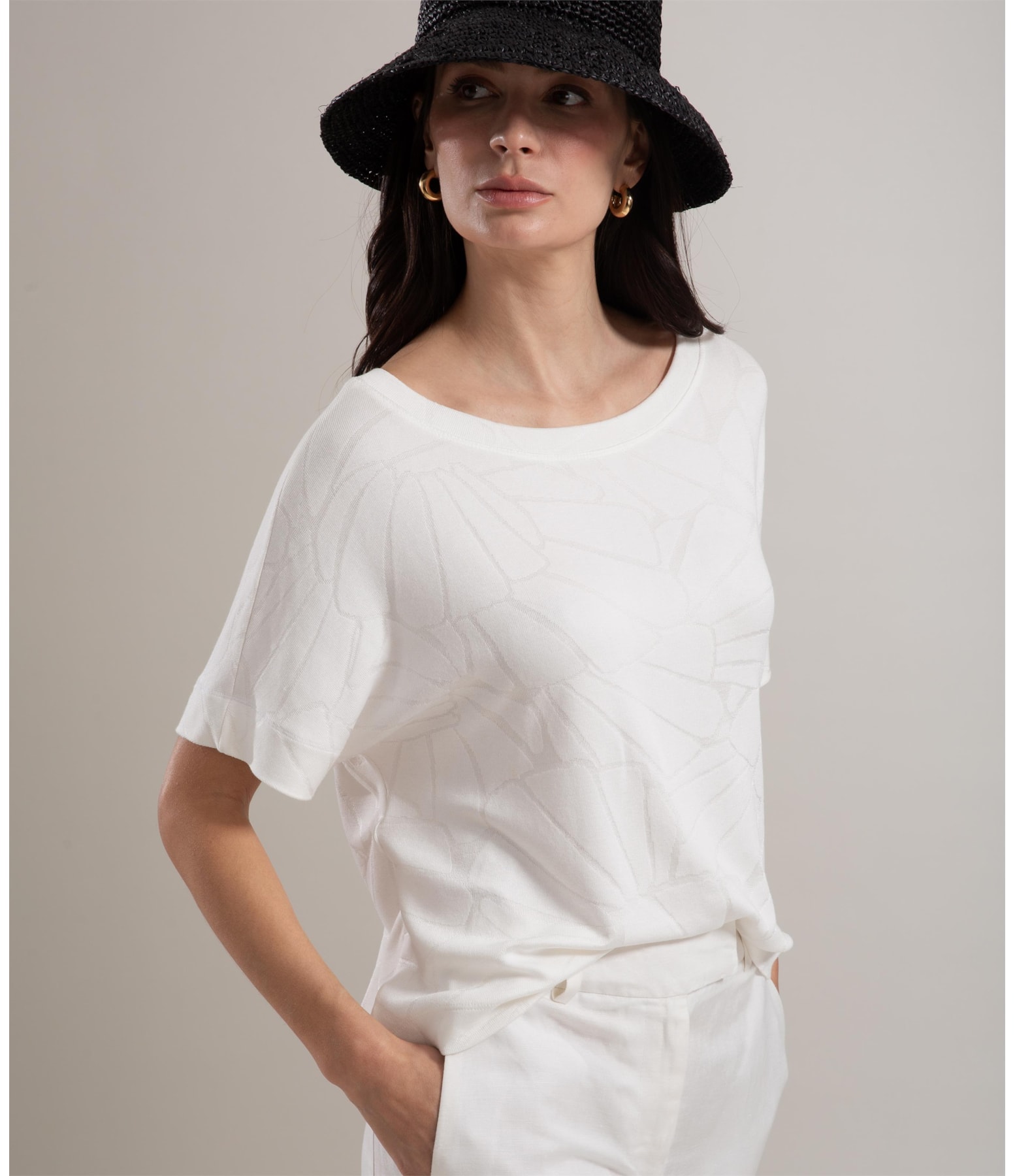 Blusa Julie Jacquard Off White