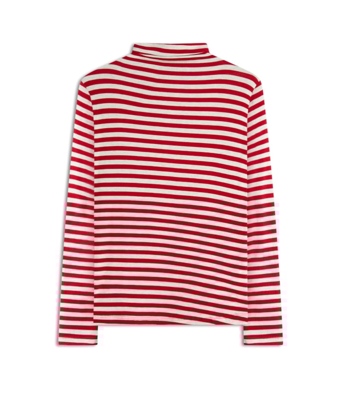 Blusa Julie Listrada Ml Vermelho