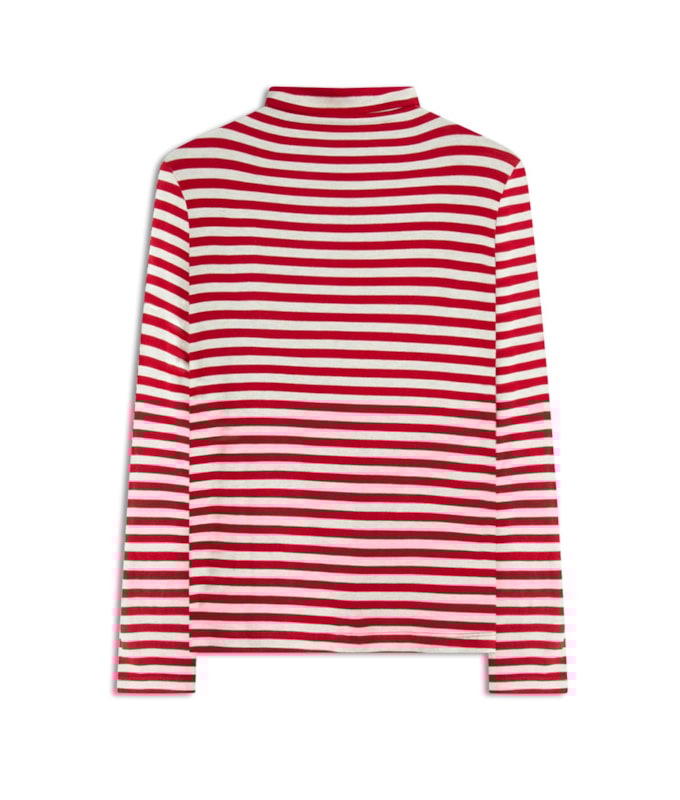 Blusa Julie Listrada Ml Vermelho