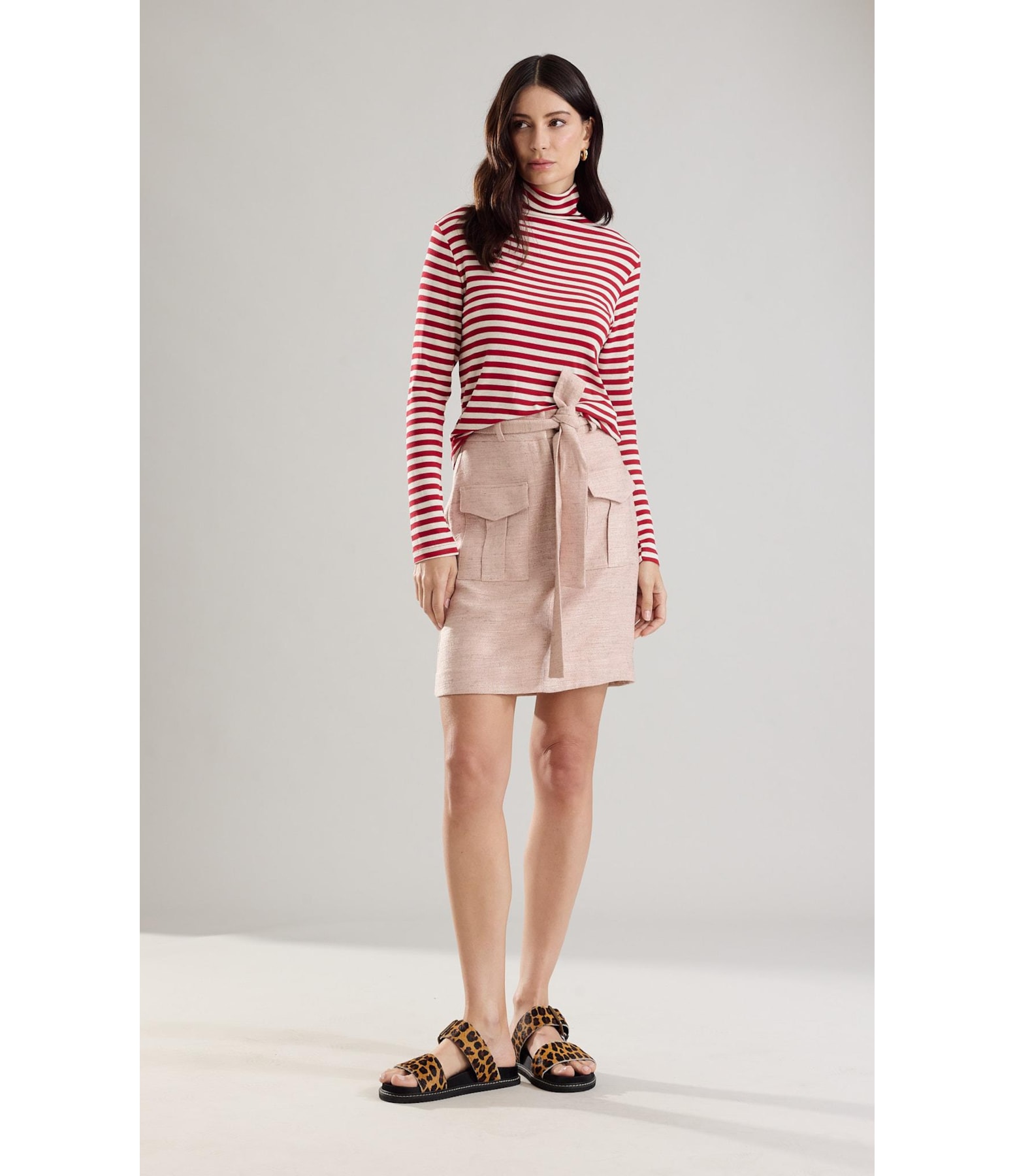 Blusa Julie Listrada Ml Vermelho