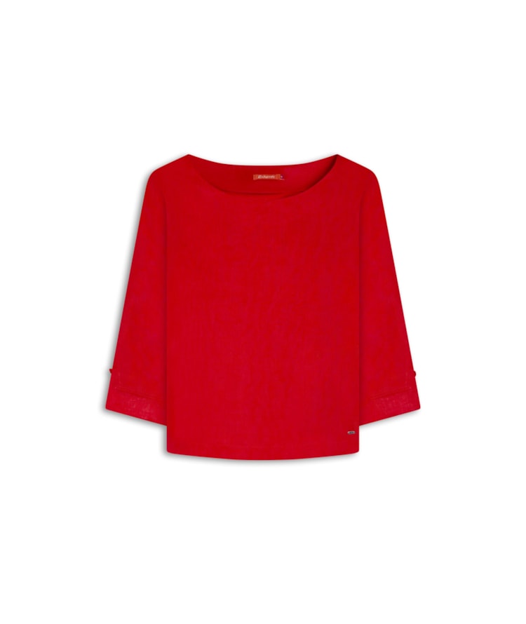Blusa Lauren  Puro Linho Vermelho