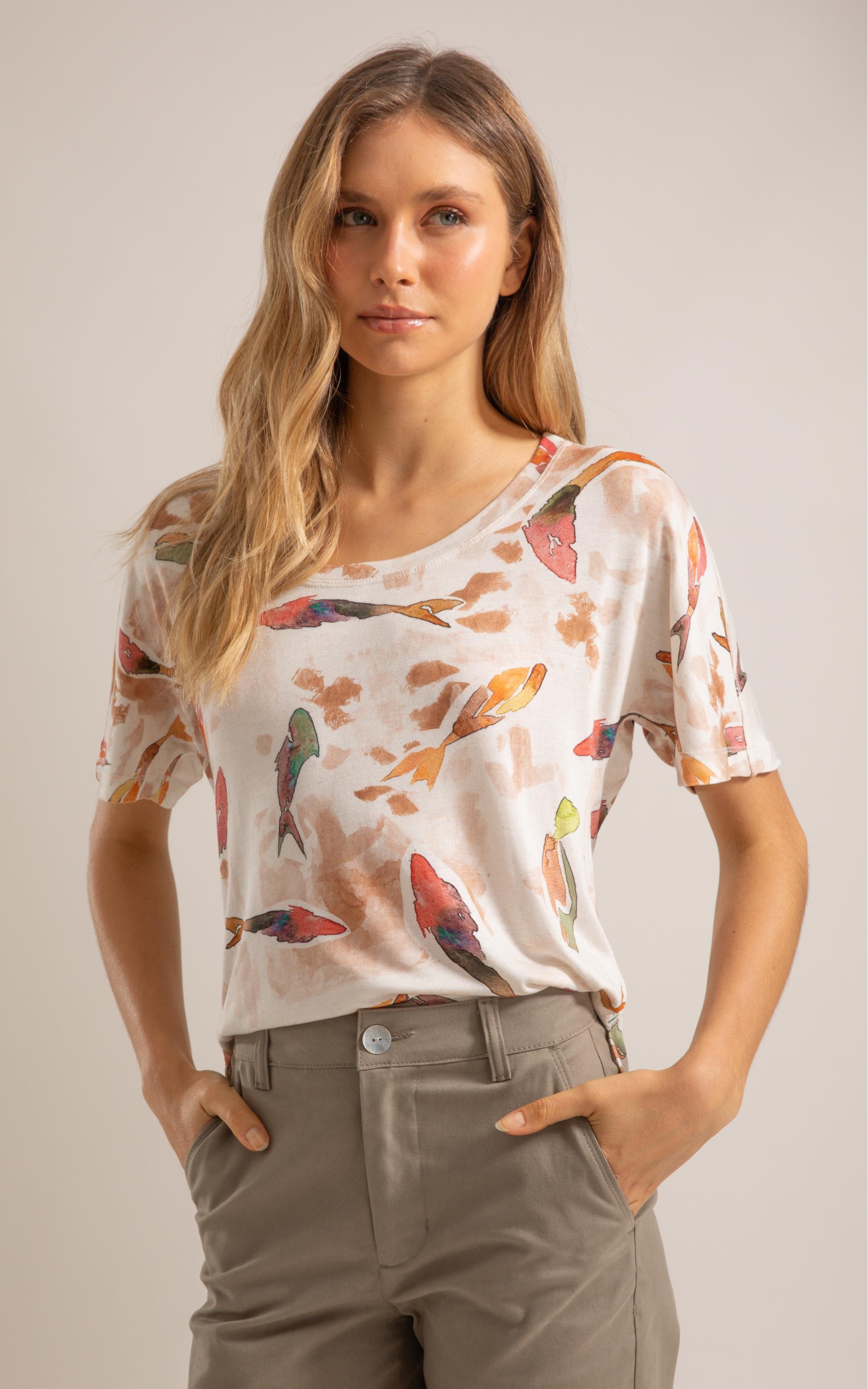 Blusa Lexi Estampa Pesce Lb Marrom