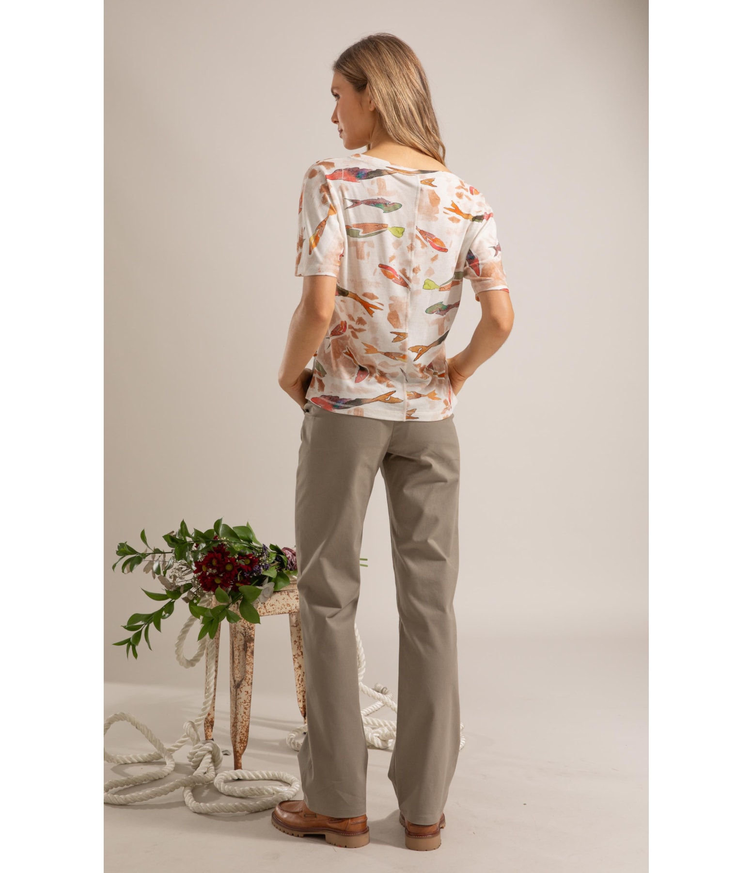 Blusa Lexi Estampa Pesce Lb Marrom