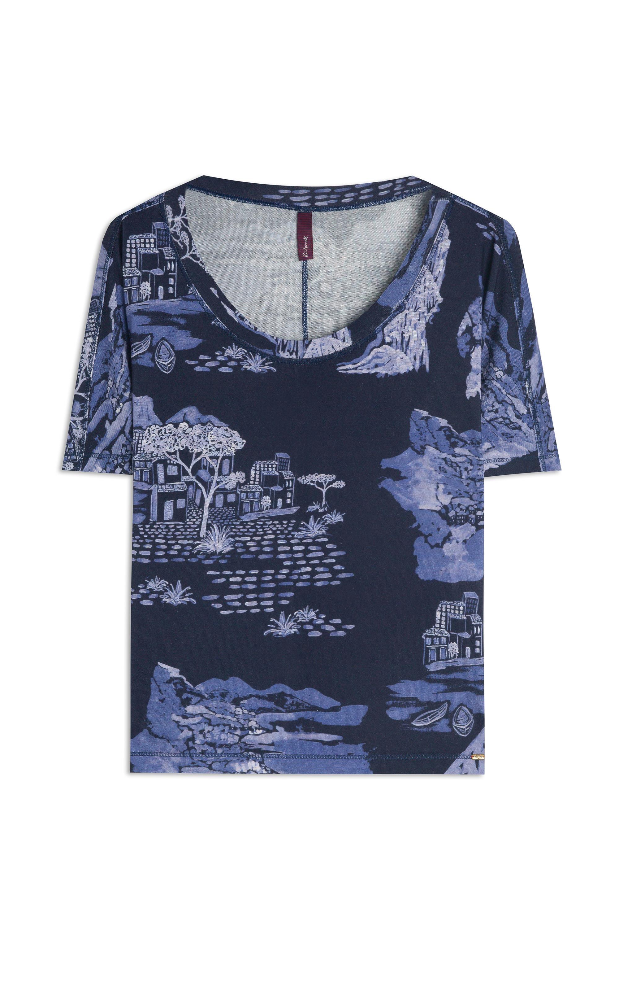 Blusa Lexi Estampa Spiaggia Lb Purple Blue