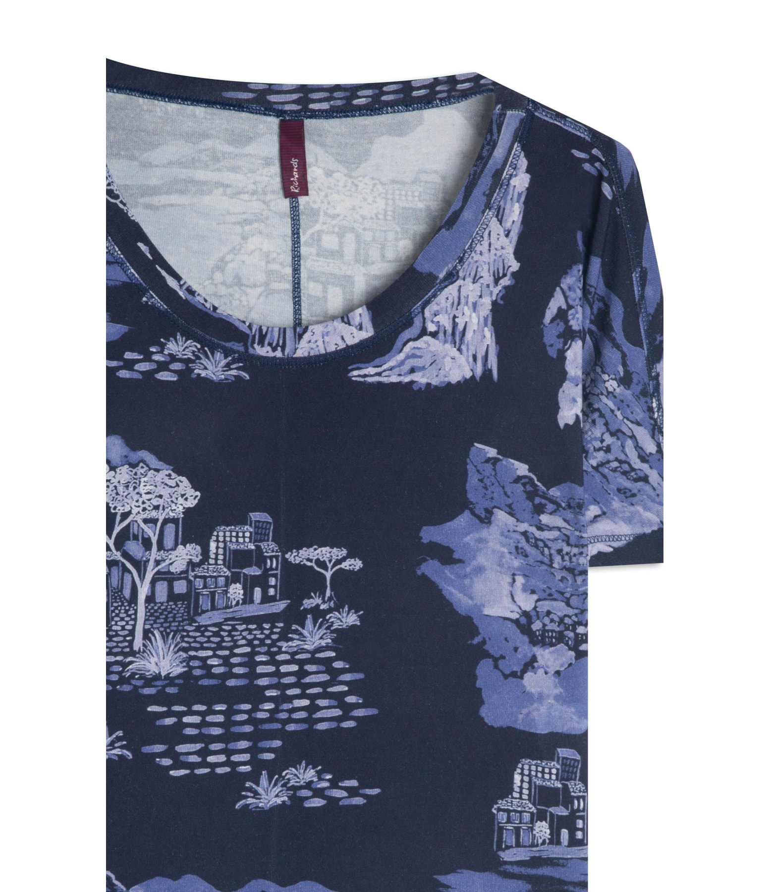 Blusa Lexi Estampa Spiaggia Lb Purple Blue