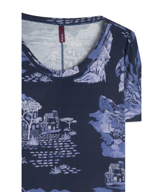 Blusa Lexi Estampa Spiaggia Lb Purple Blue