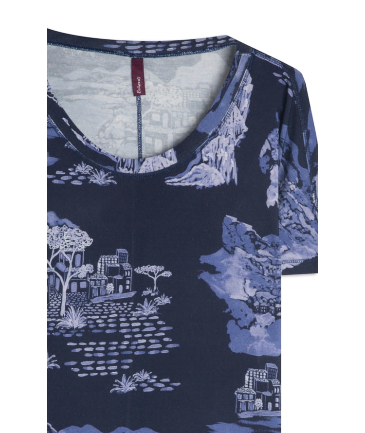 Blusa Lexi Estampa Spiaggia Lb Purple Blue