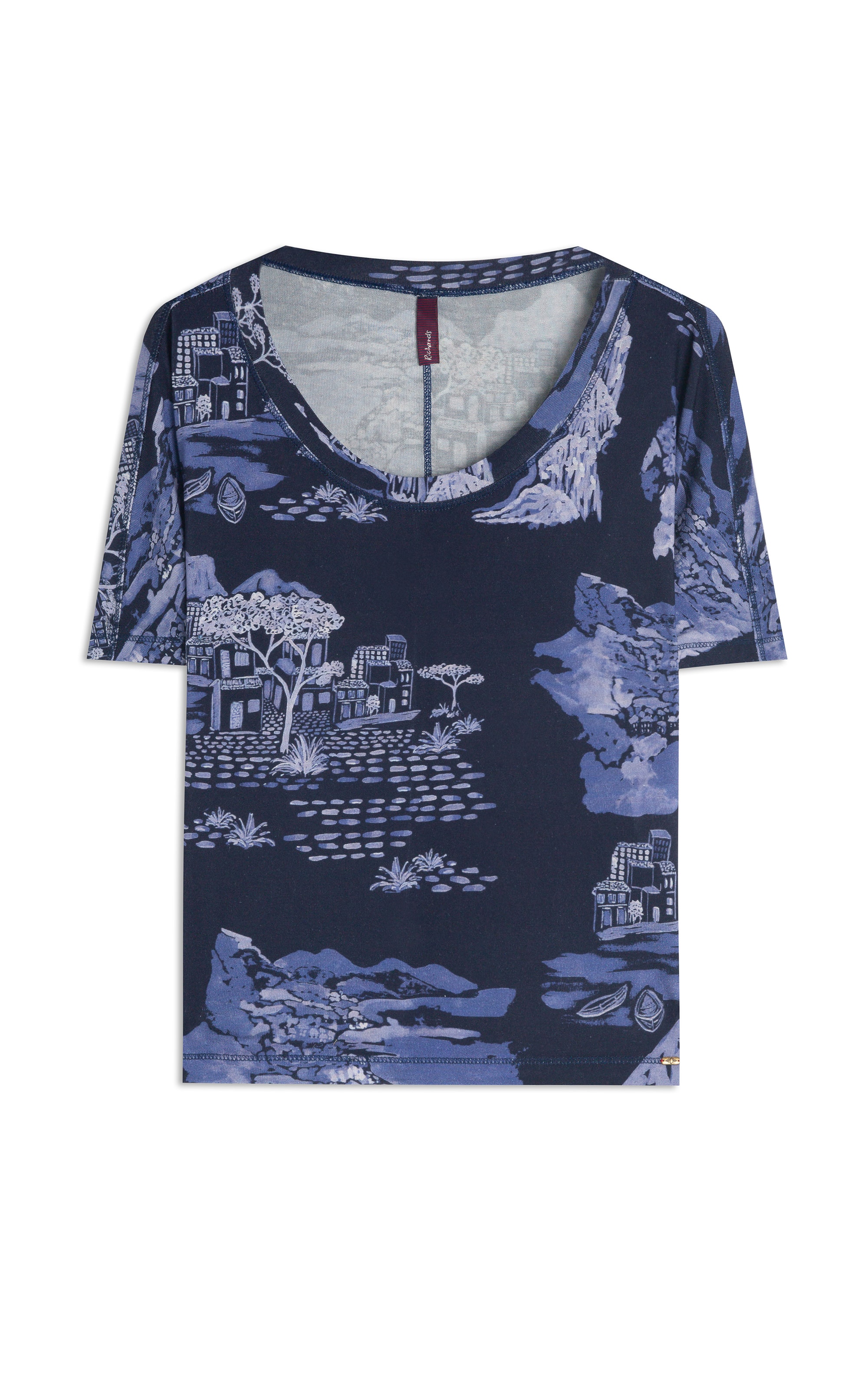 Blusa Lexi Estampa Spiaggia Lb Purple Blue