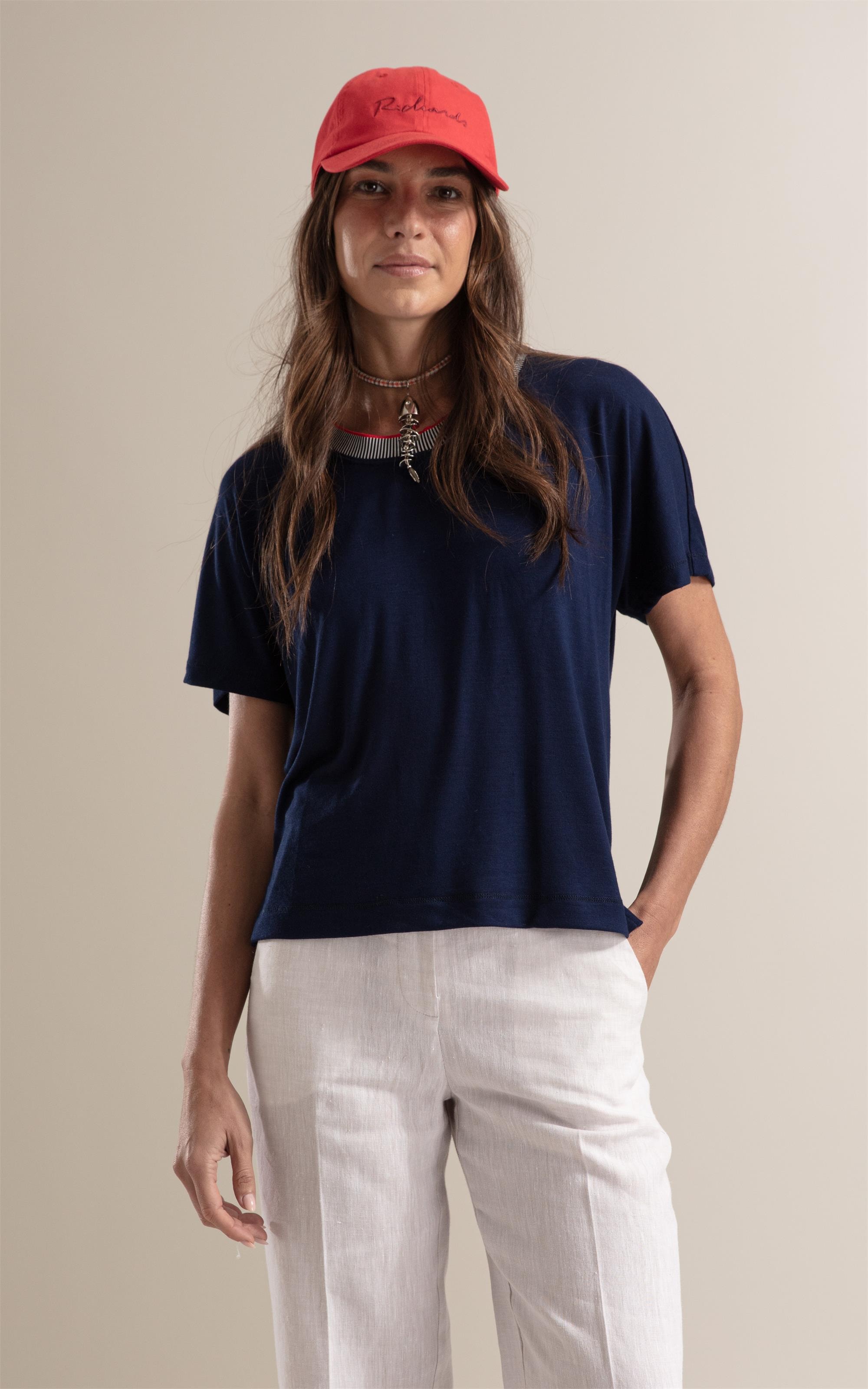 Blusa Lexi Retilínea Friso Marinho