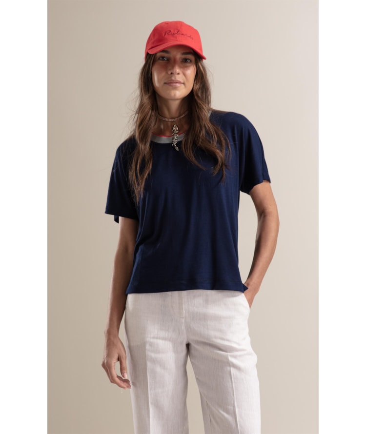 Blusa Lexi Retilínea Friso Marinho