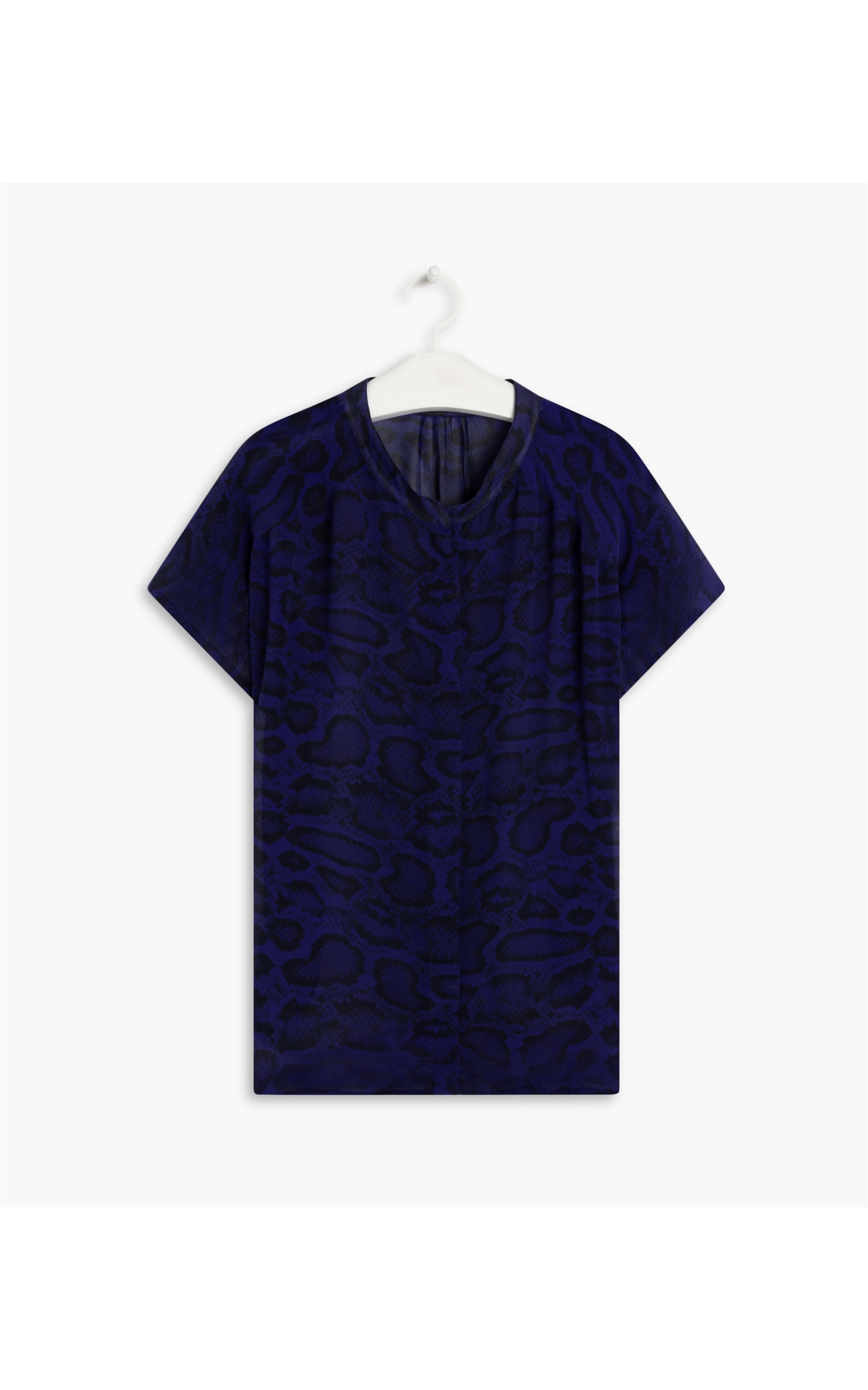 Blusa Liana Visc Est Croco Elétrico Azul Bic