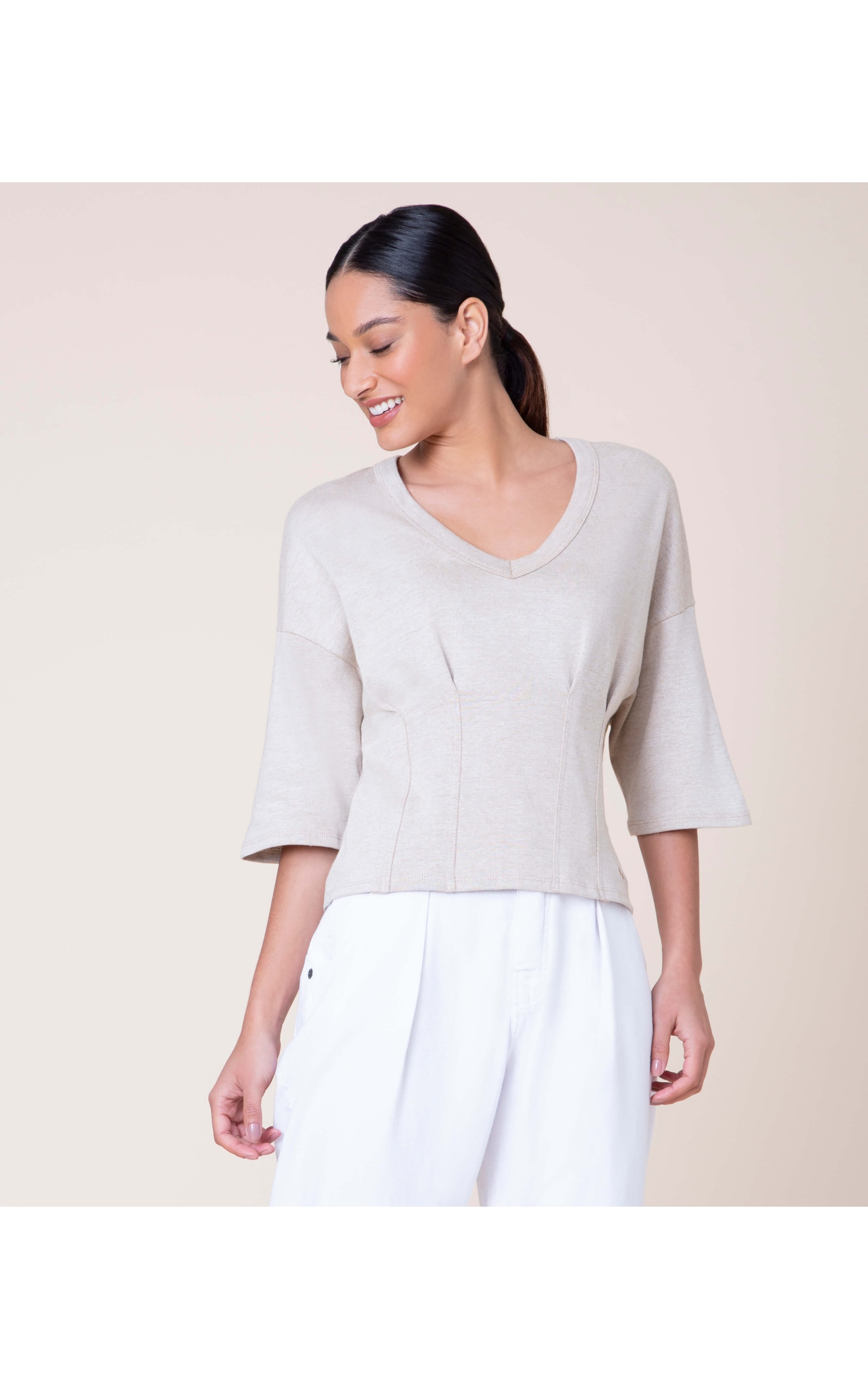 Blusa Linho  Abby Areia