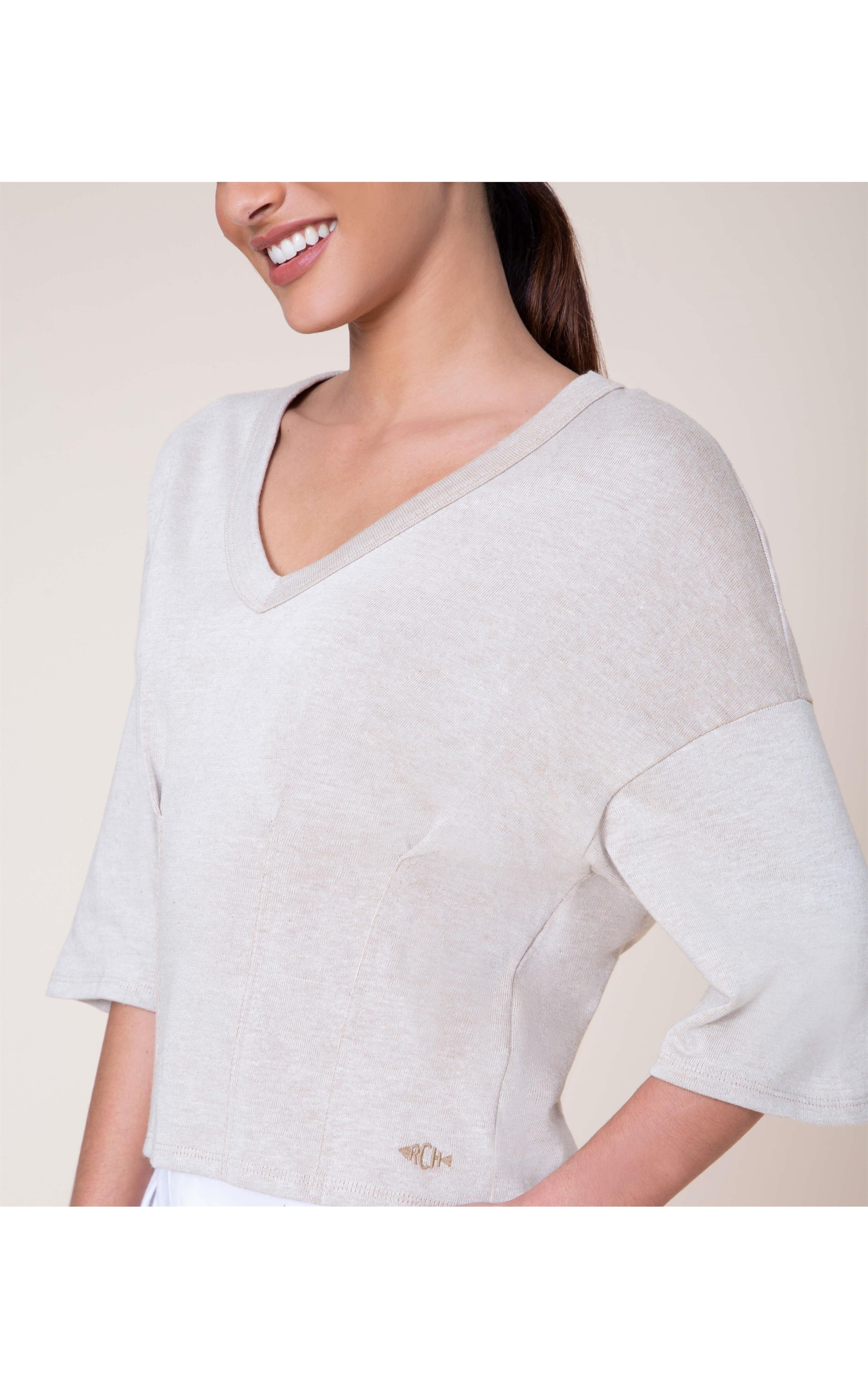Blusa Linho  Abby Areia