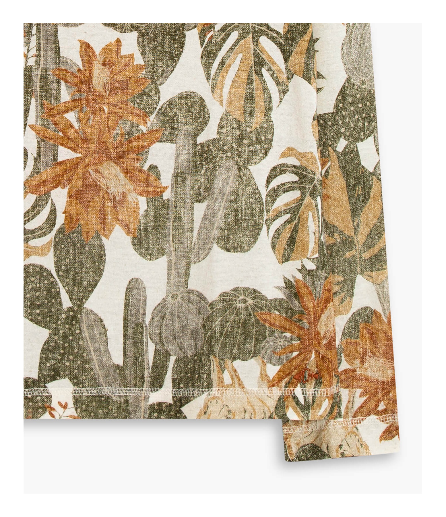Blusa Linho  Ali Est. Cacti Telha