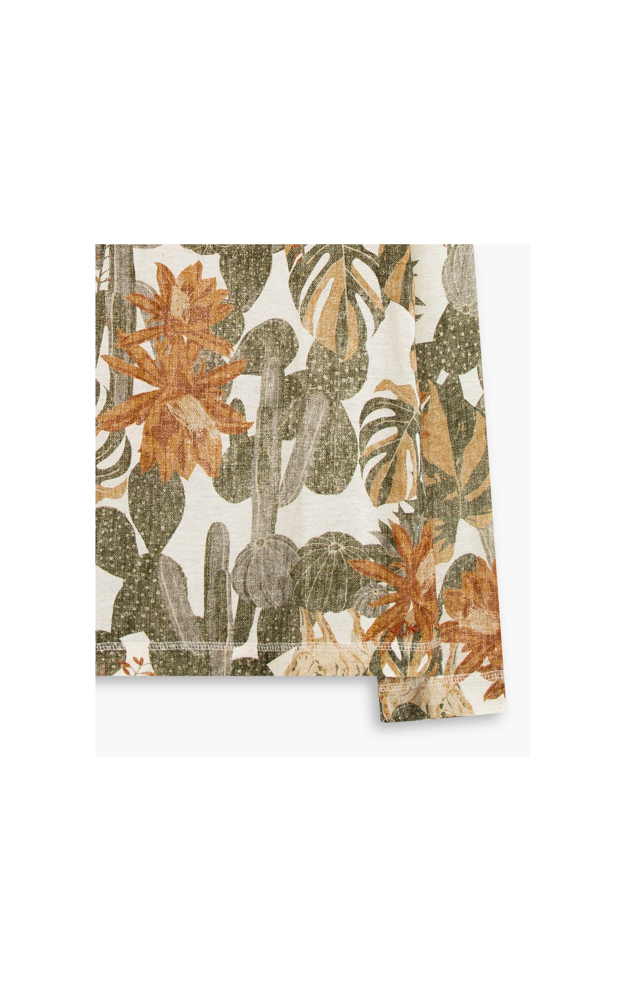 Blusa Linho  Ali Est. Cacti Telha