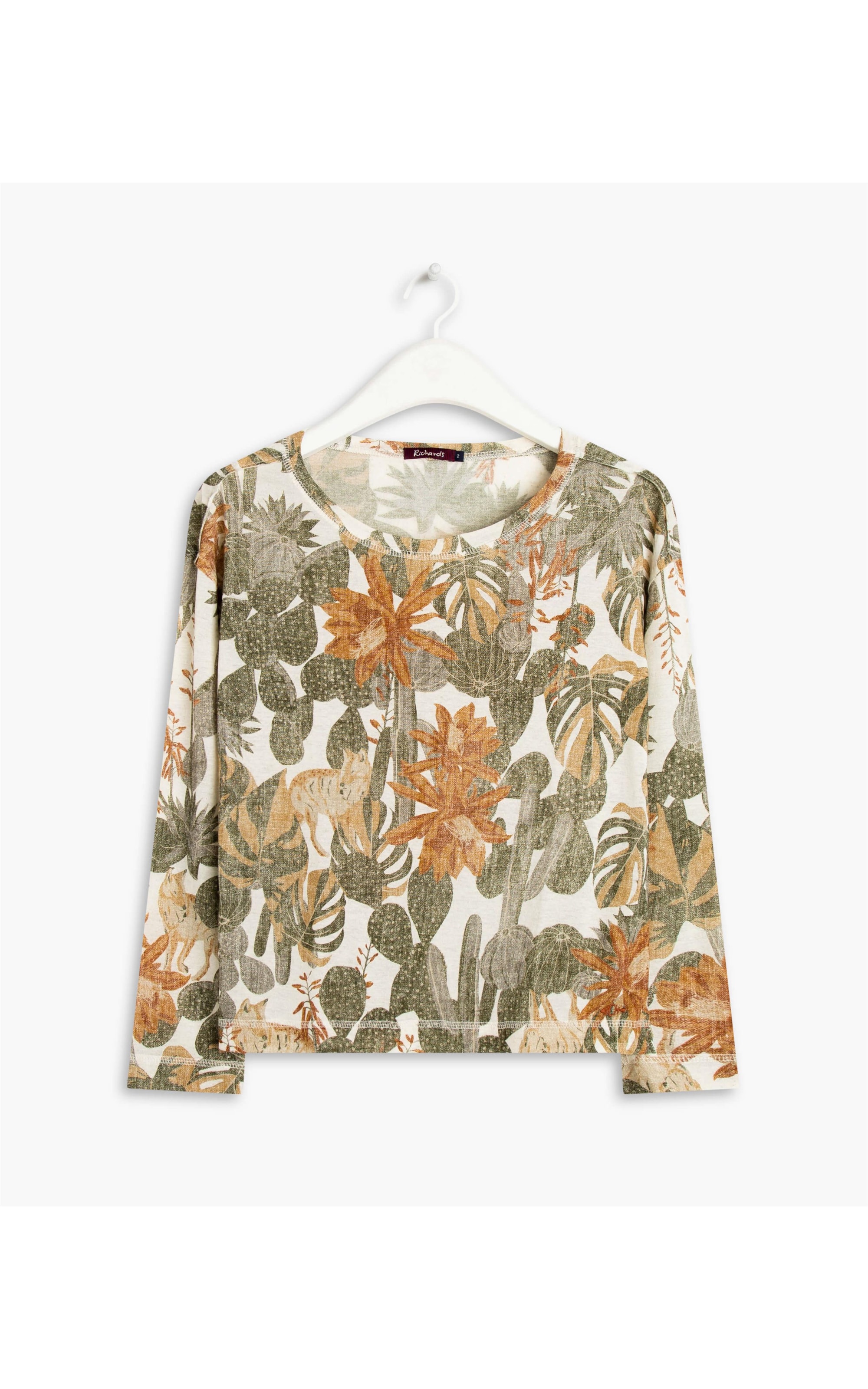 Blusa Linho  Ali Est. Cacti Telha