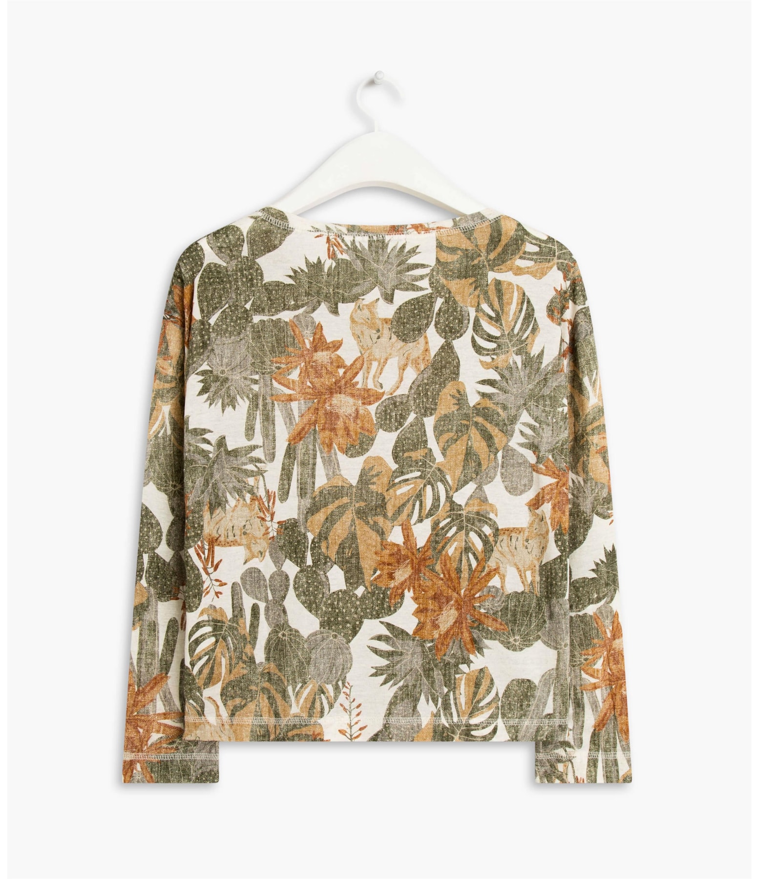 Blusa Linho  Ali Est. Cacti Telha