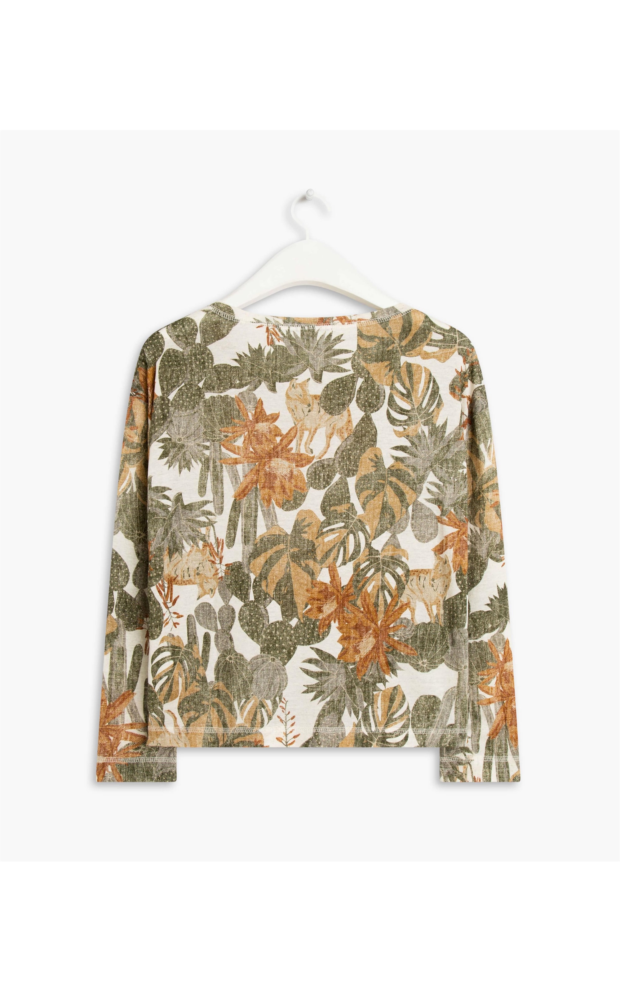 Blusa Linho  Ali Est. Cacti Telha