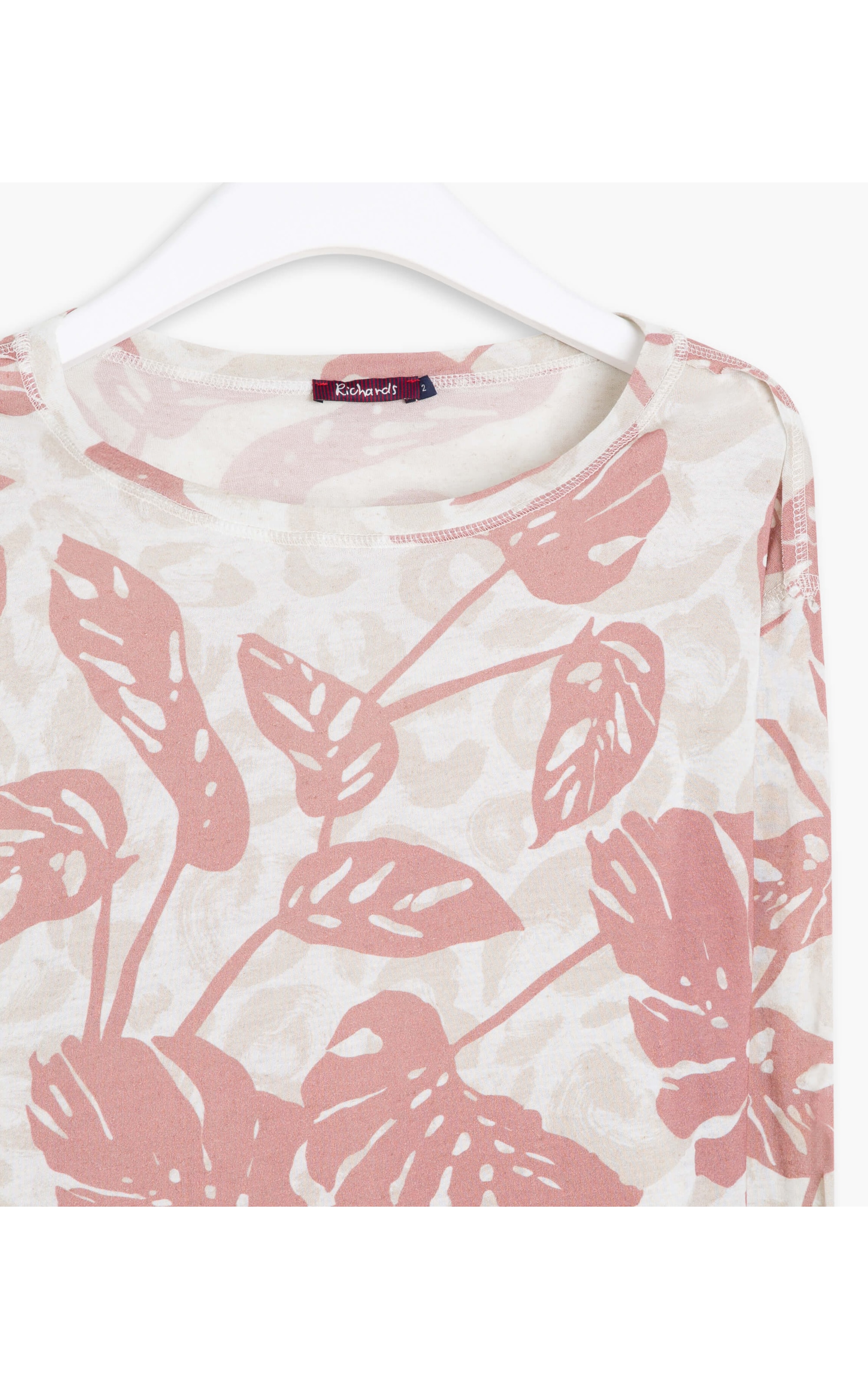 Blusa Linho  Ali  Estampa Monstera Onça Blush