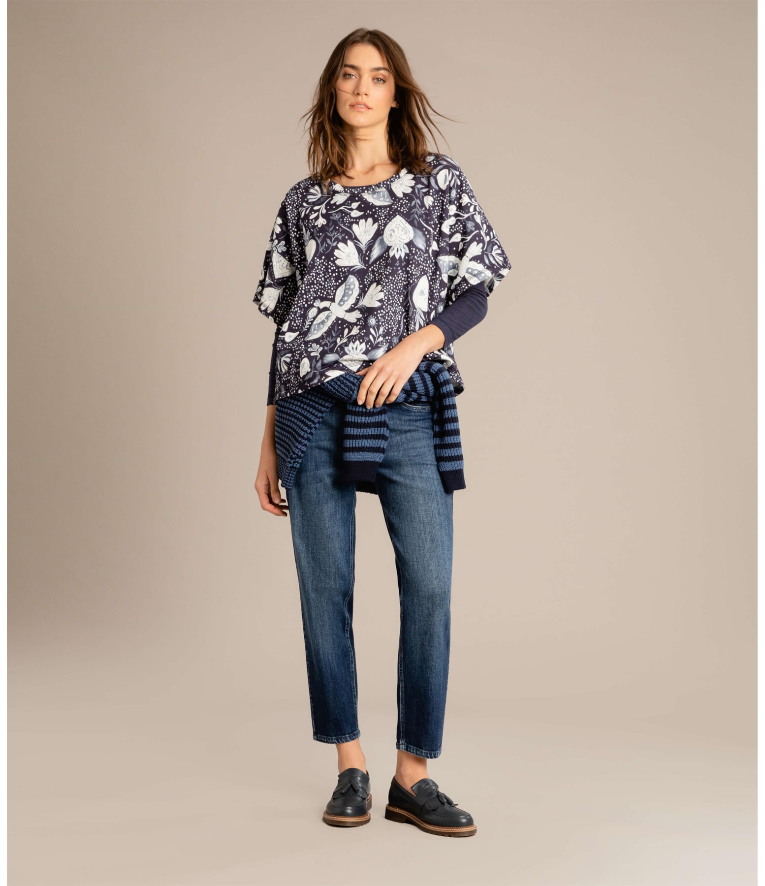 Blusa Linho  Ali Mistic Marinho