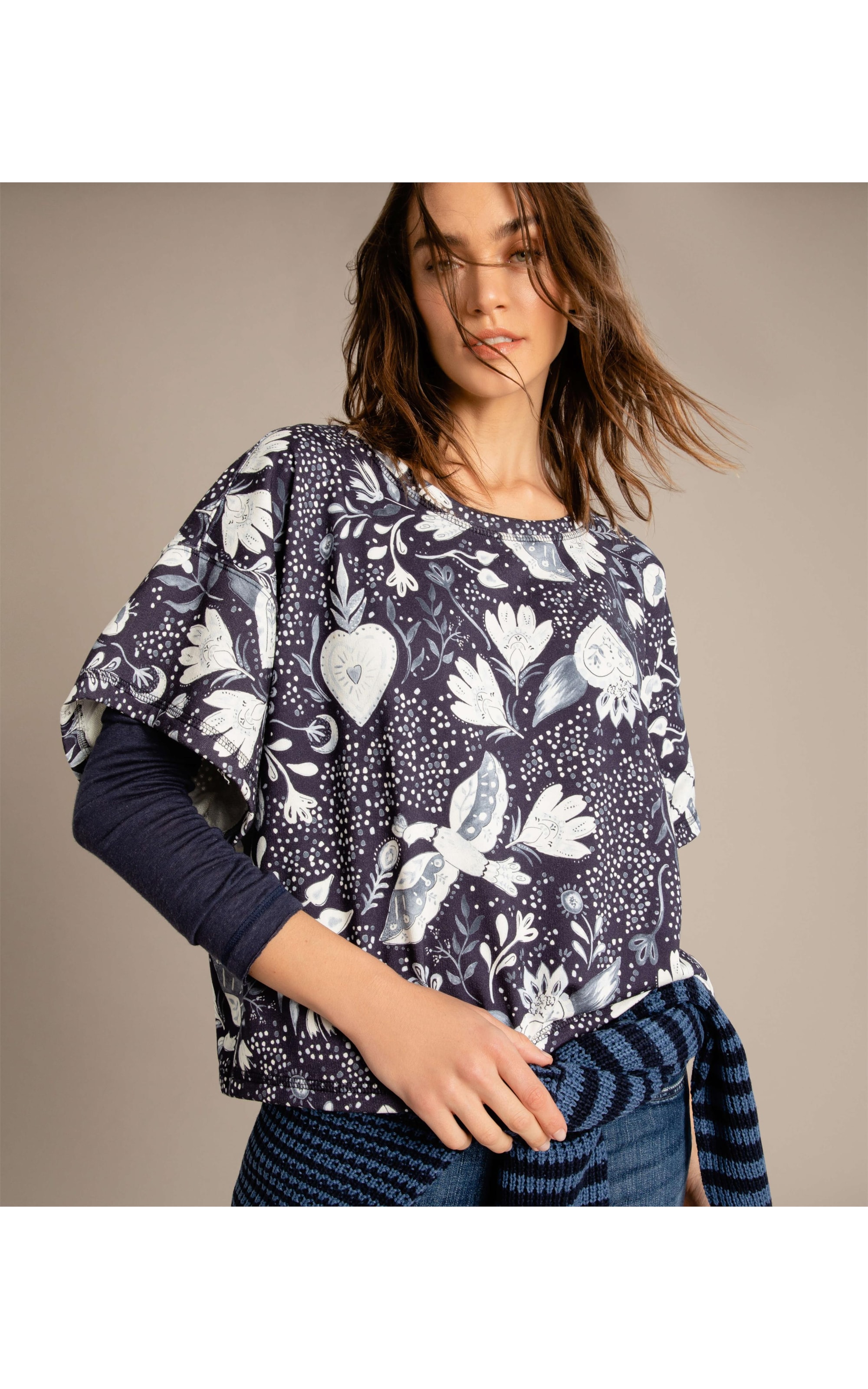 Blusa Linho  Ali Mistic Marinho