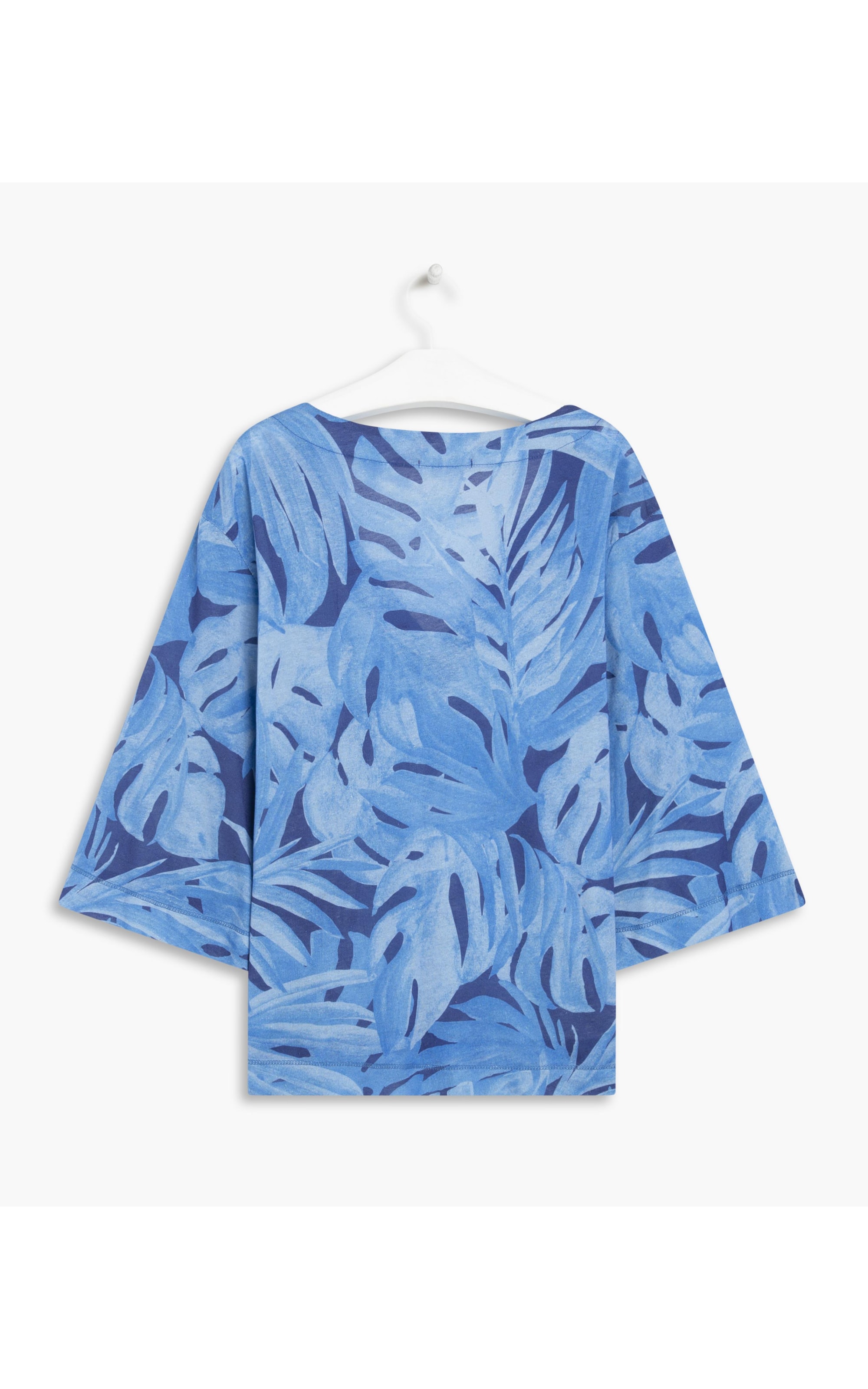 Blusa Linho  Amiria Estampa Thaiti Azul Bic