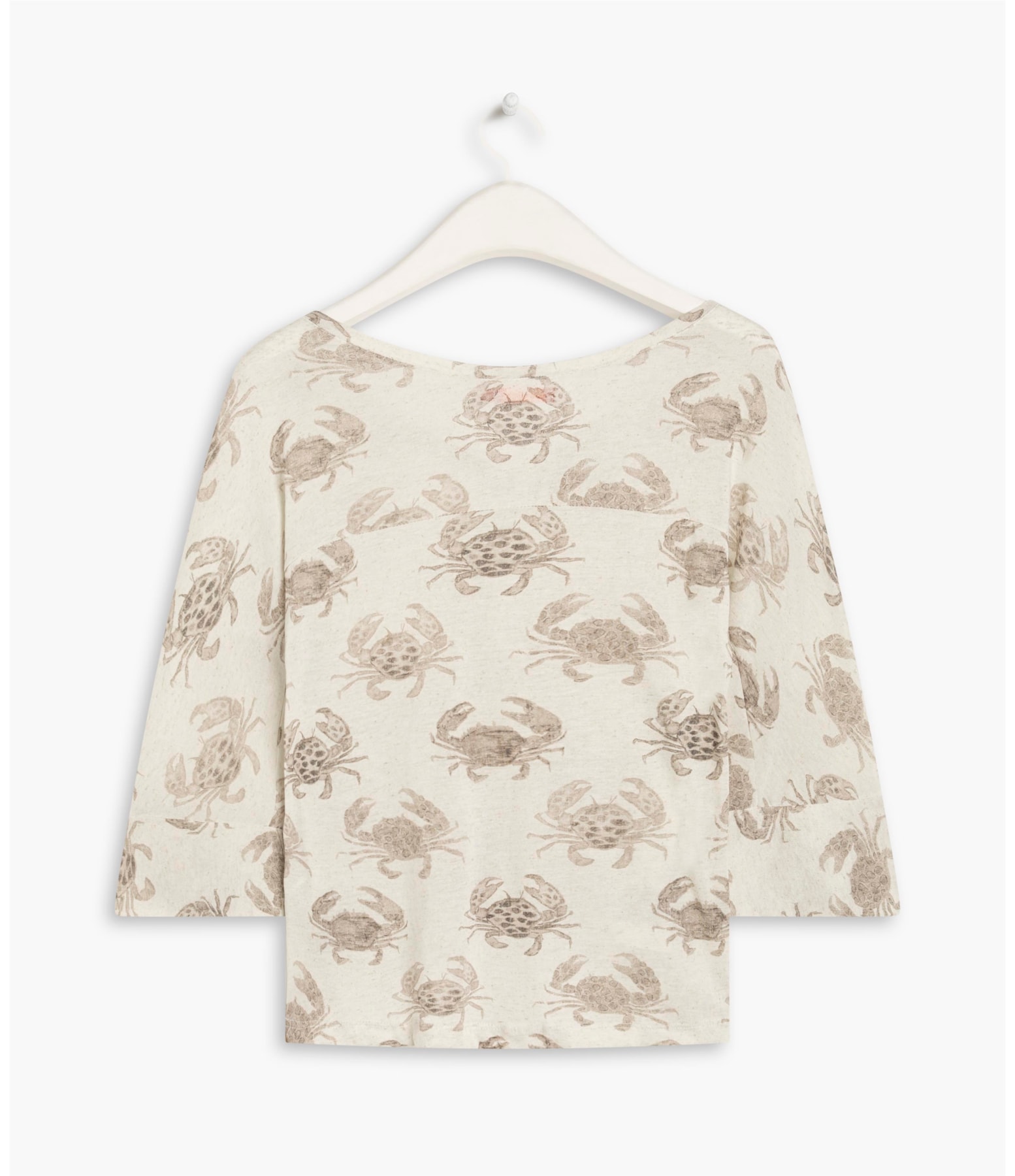 Blusa Linho  Arabela Est. Water Crabs Branco