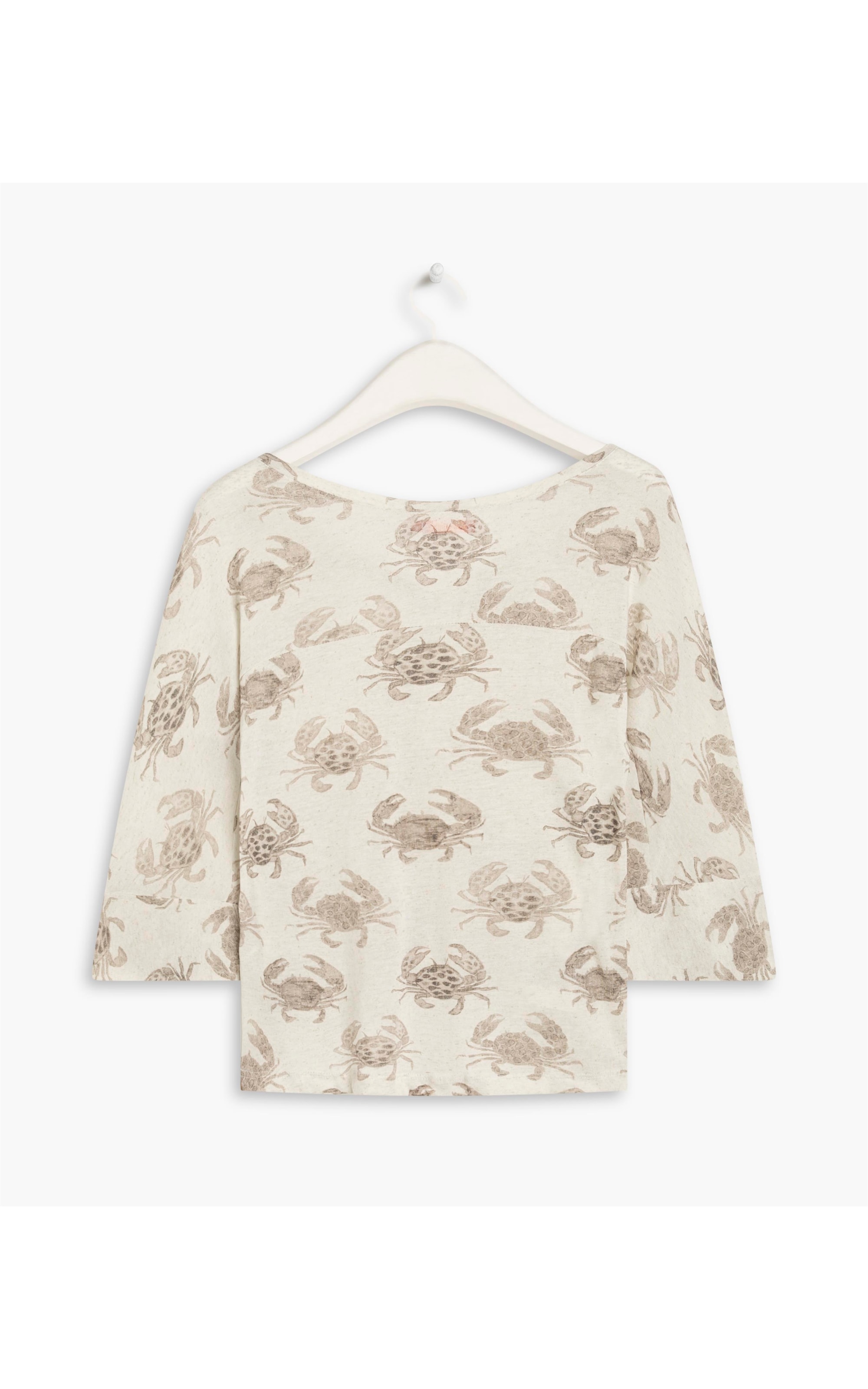 Blusa Linho  Arabela Est. Water Crabs Branco