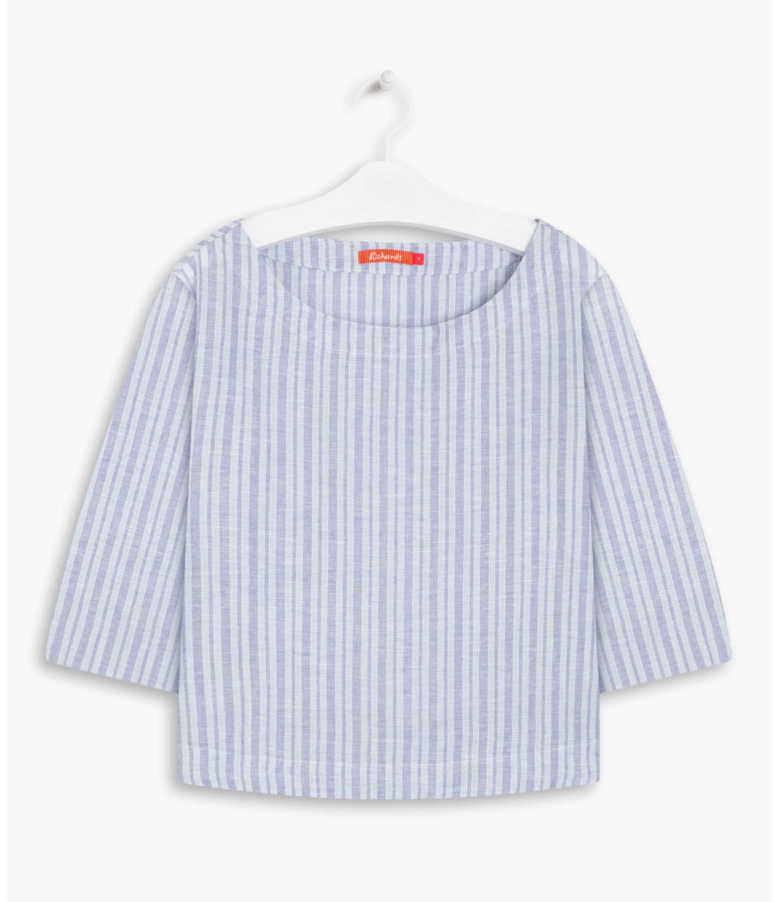 Blusa Linho  Arya Stripe Azul Pervante
