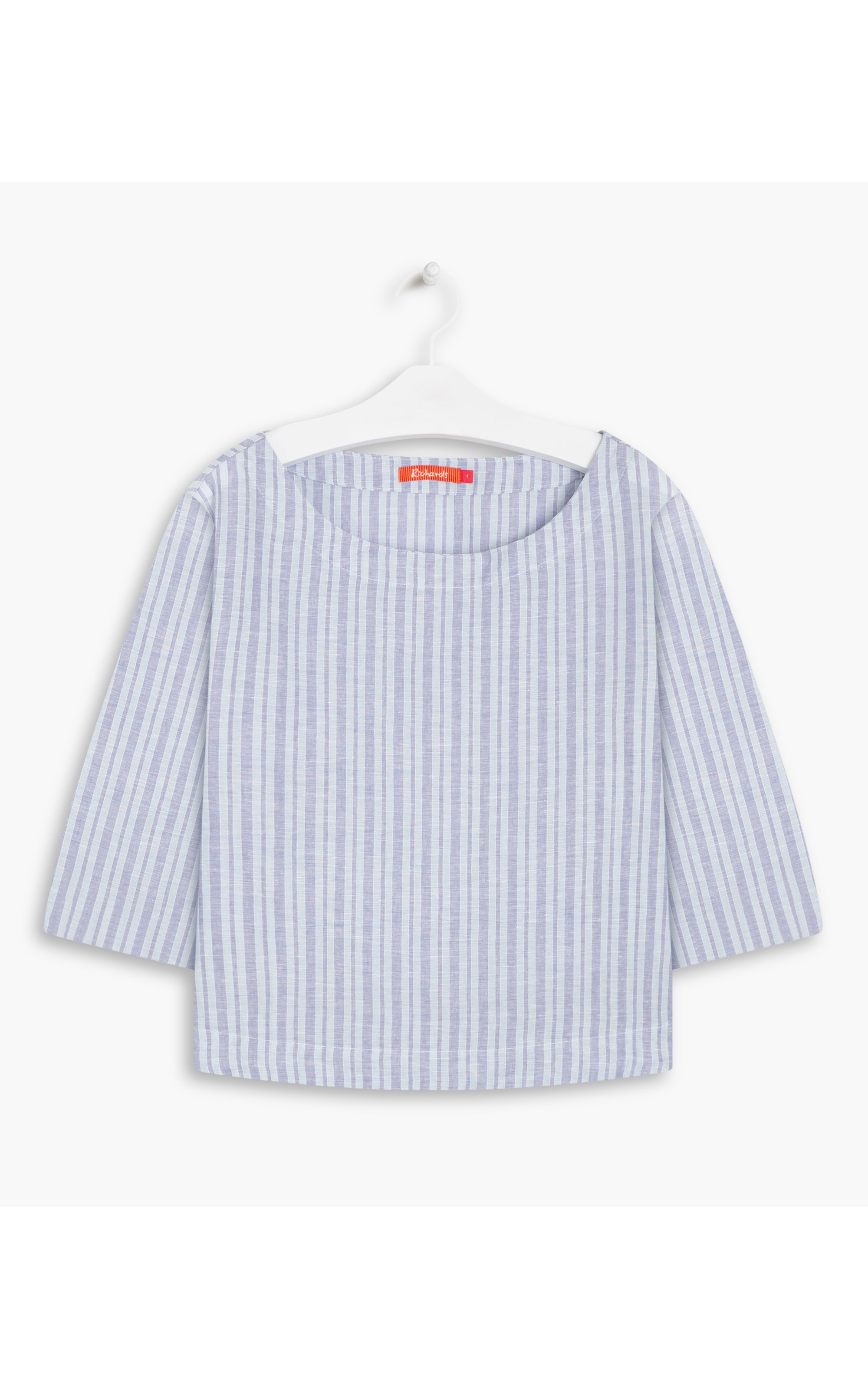 Blusa Linho  Arya Stripe Azul Pervante