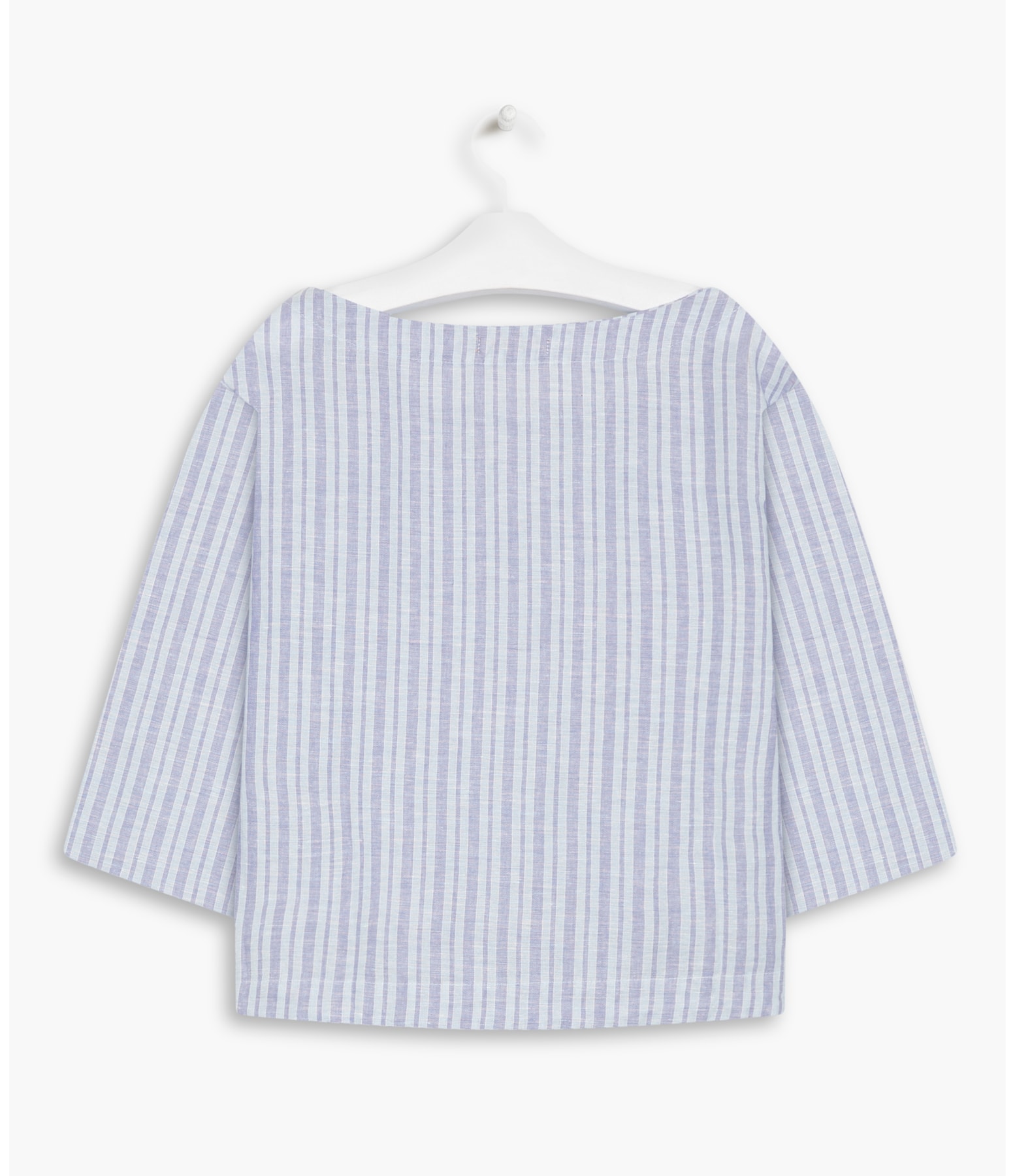 Blusa Linho  Arya Stripe Azul Pervante