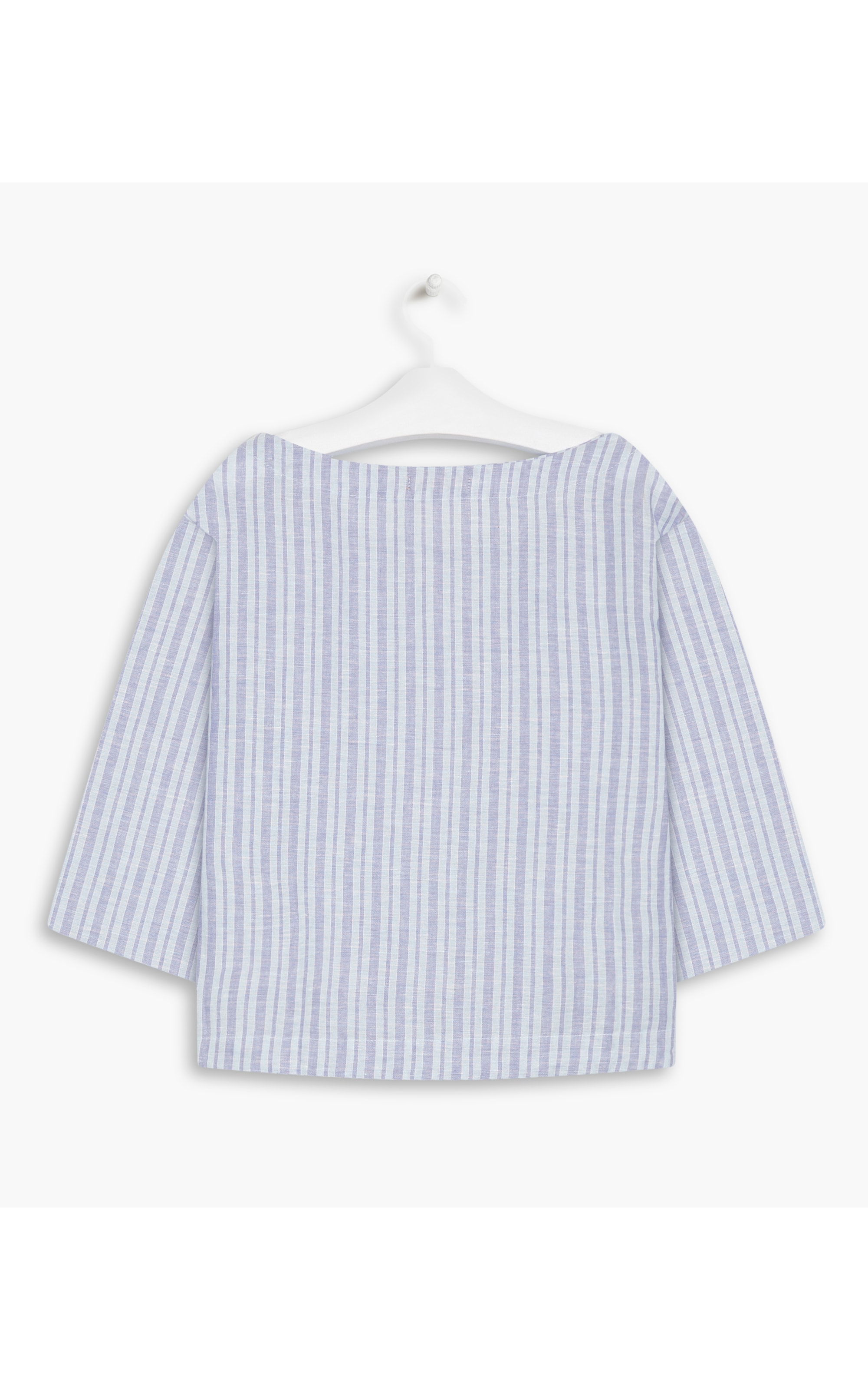 Blusa Linho  Arya Stripe Azul Pervante