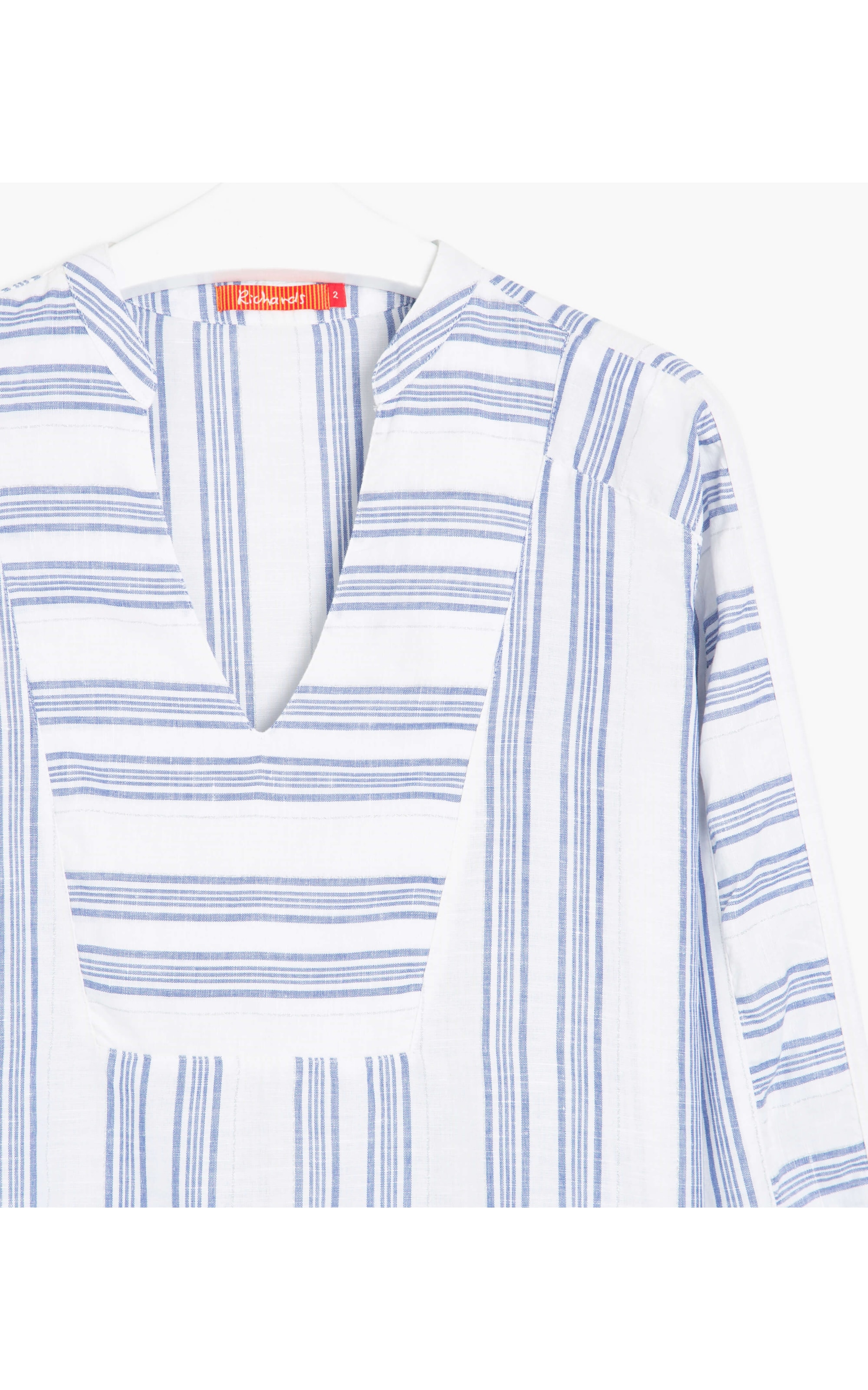 Blusa Linho  Beth Navy Stripe  Ft Ml Marinho