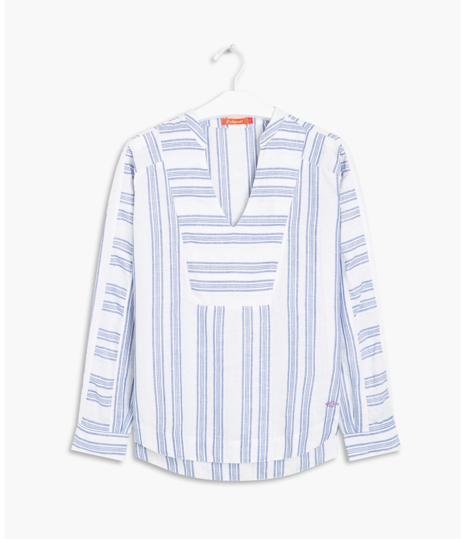 Blusa Linho  Beth Navy Stripe  Ft Ml Marinho