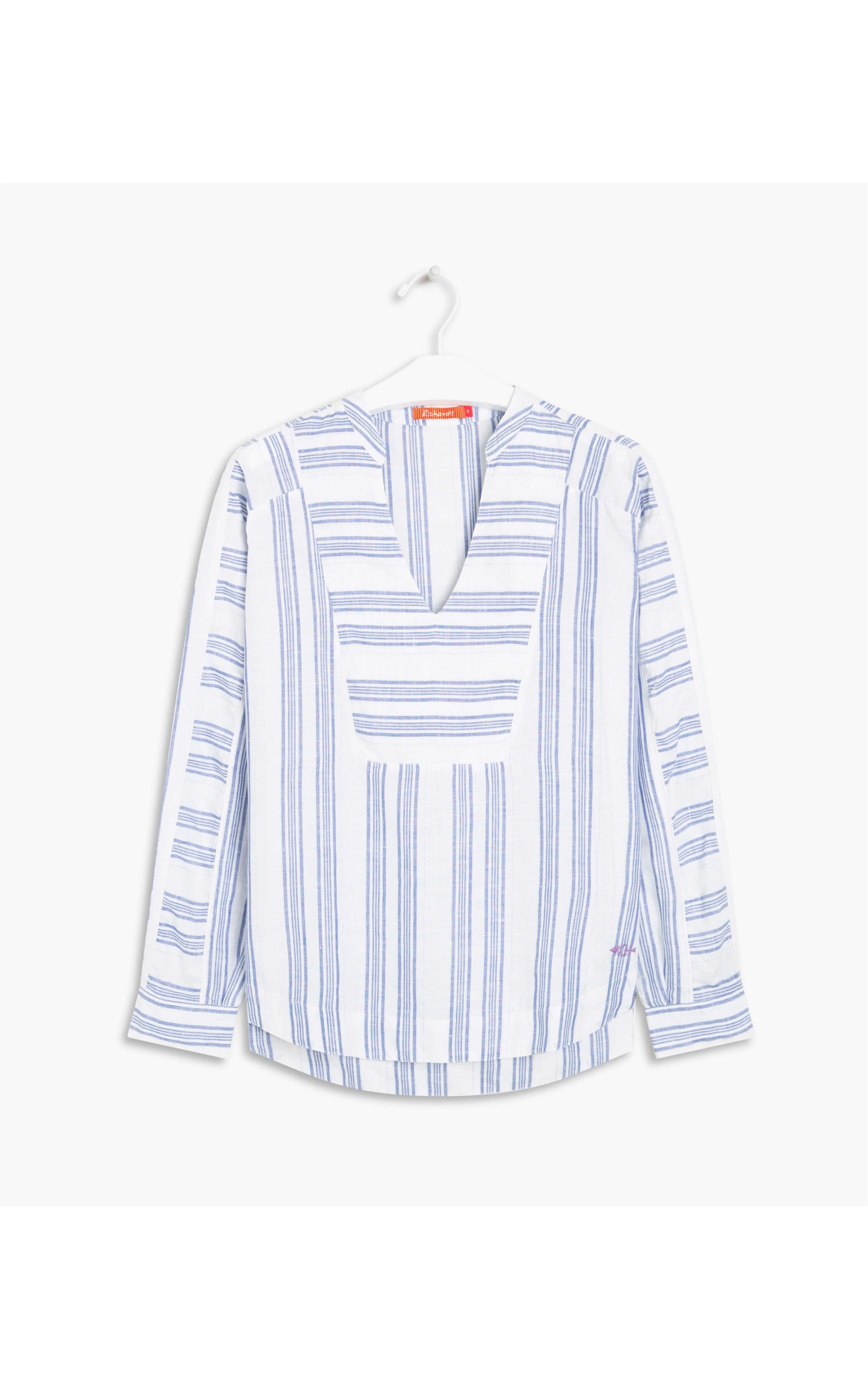 Blusa Linho  Beth Navy Stripe  Ft Ml Marinho